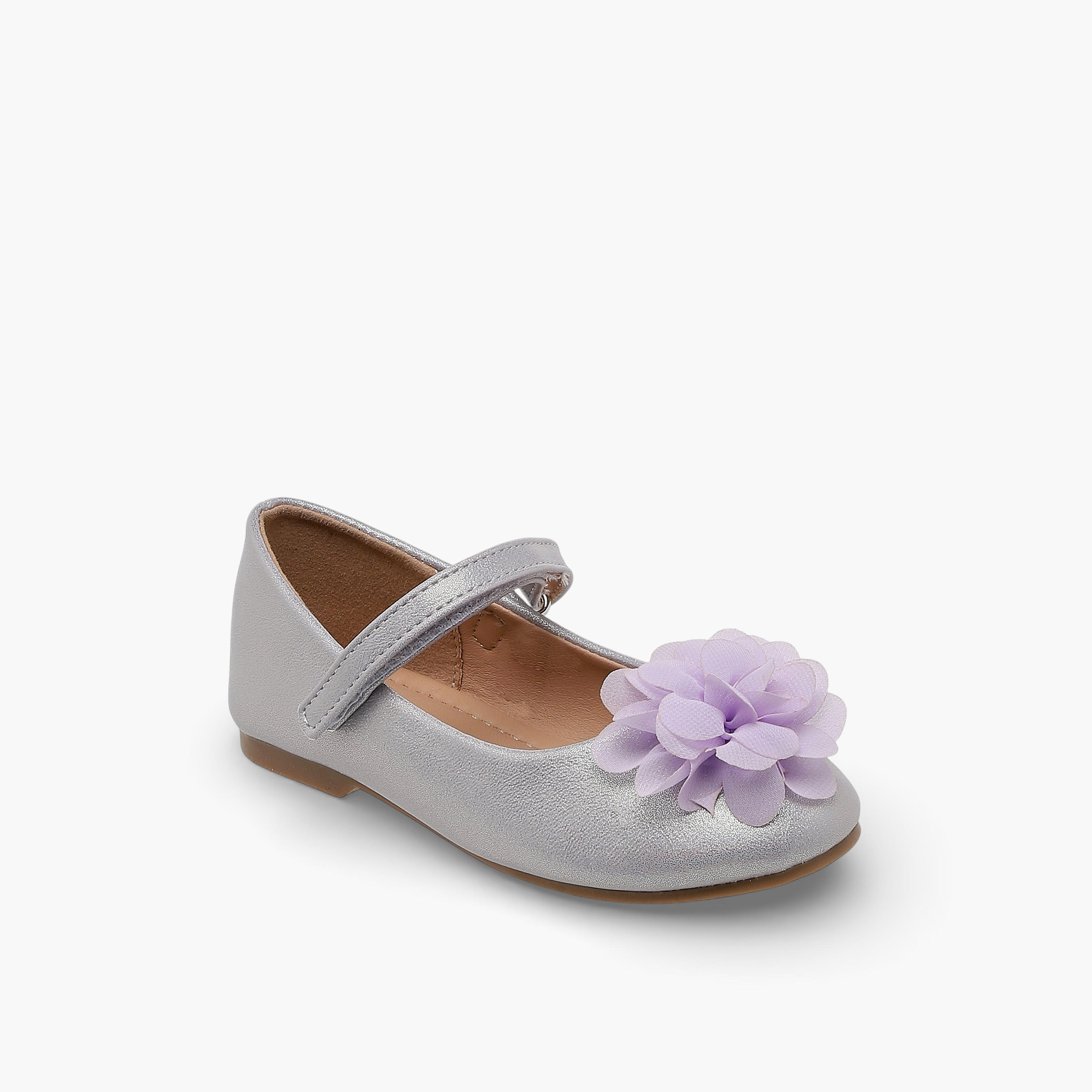 حذاء ماري جين مزين بزهور للبنات من فلورا بيلا-girls-shoes-maryjanes-image-2
