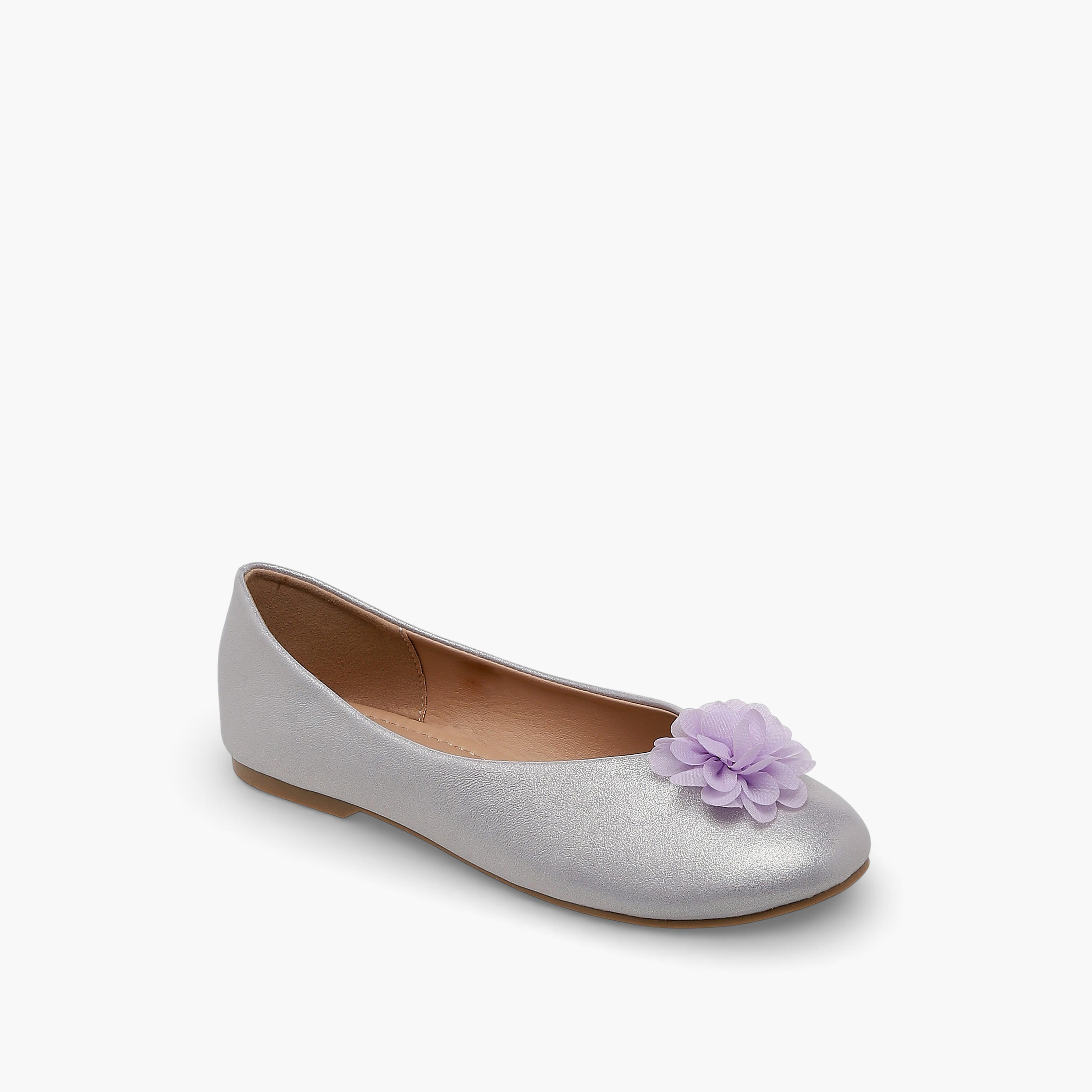 Flora Bella Girls Floral Accent Ballerina Shoes-girls-shoes-ballerinas-image-2