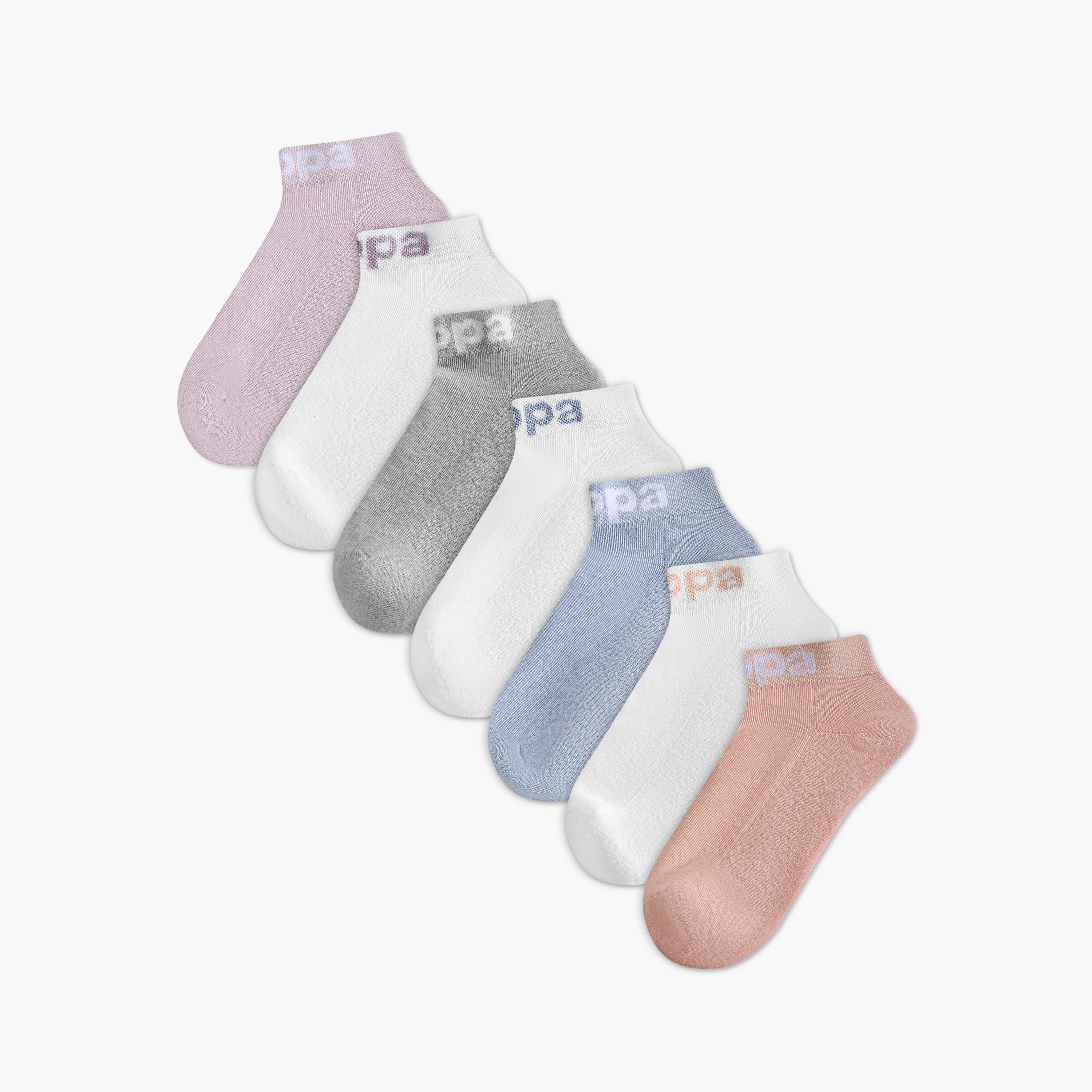 جوارب قطن بطول الكاحل نصف تيري 7 أزواج من كابا-women-socksandstockings-image-1
