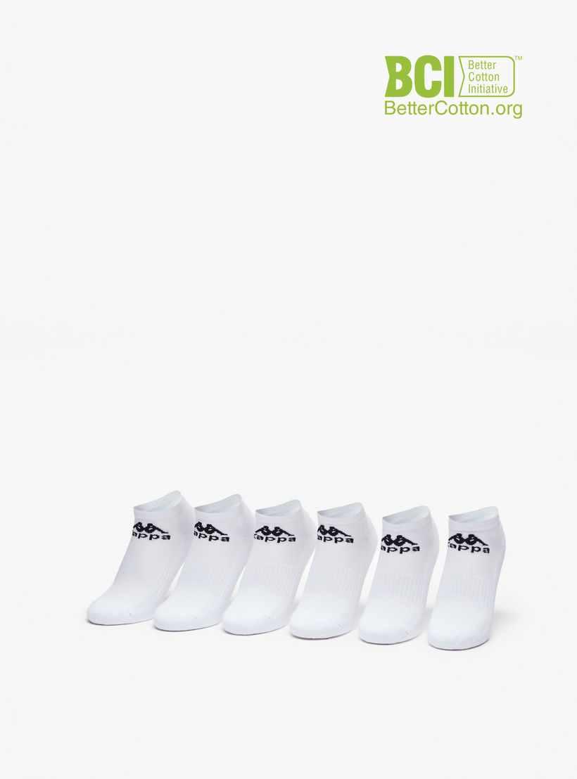 Kappa Logo Print Ankle Length Cushioned Socks - Set of 6-girls-accessories-socks-image-1
