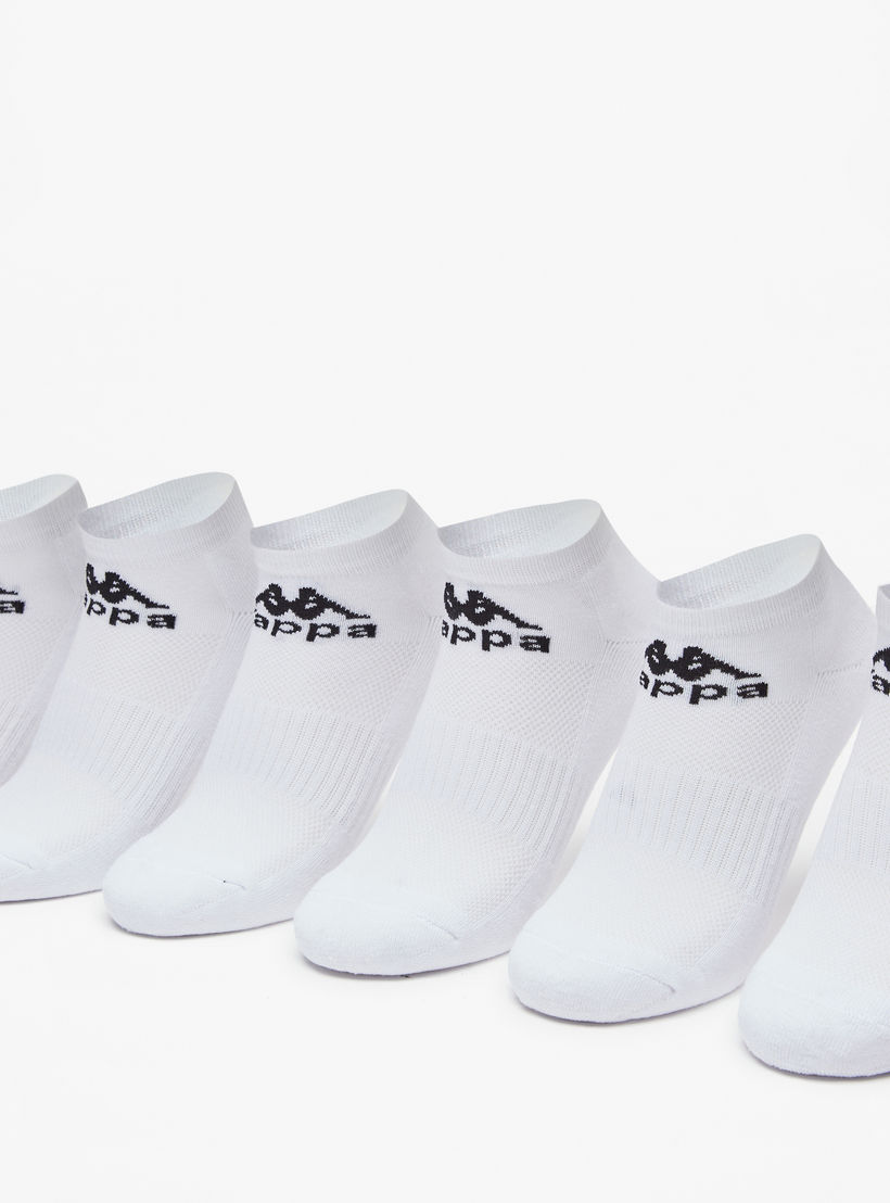 Kappa Logo Print Ankle Length Cushioned Socks - Set of 6-girls-accessories-socks-image-2