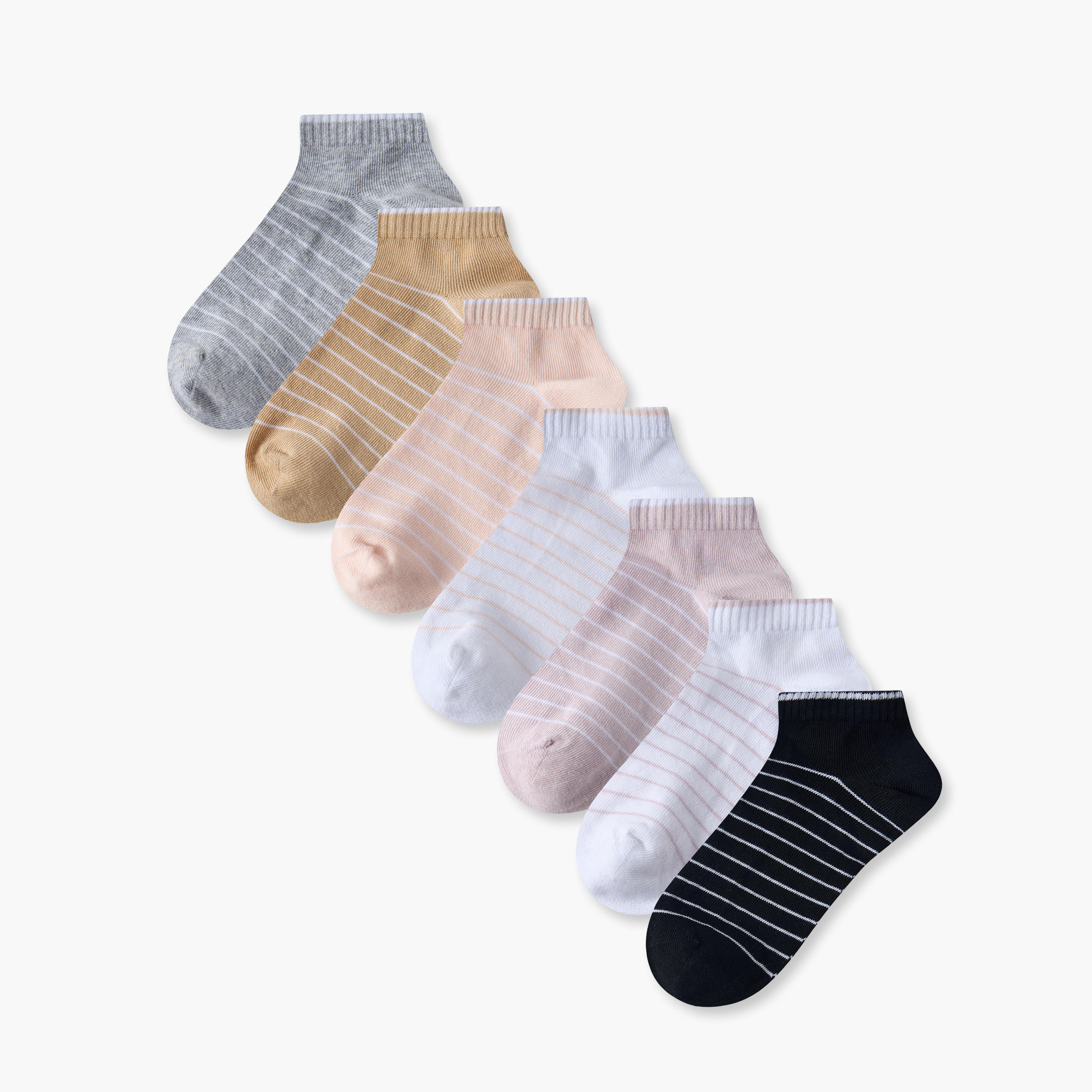 Celeste Pack of 7 Ankle Length Cotton Socks-women-socksandstockings-image-1