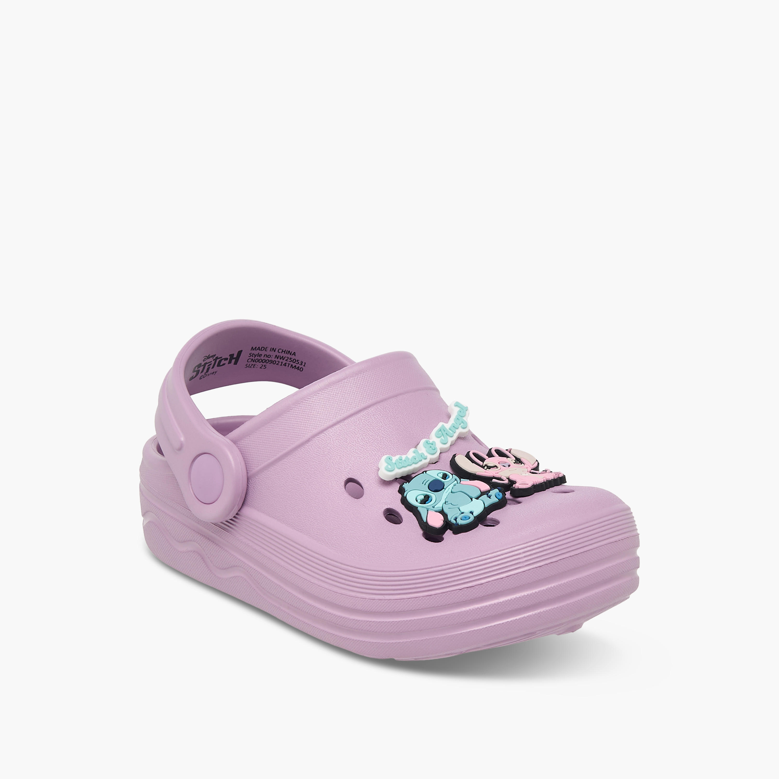 Disney Girls Angel and Stitch Jibbitz Charm Detail Clogs-girls-shoes-sandals-image-2