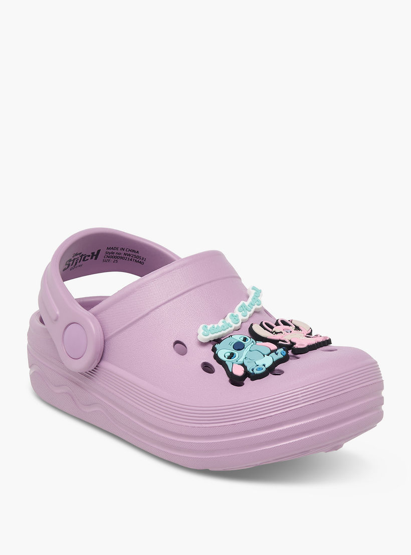 Disney Girls Angel and Stitch Jibbitz Charm Detail Clogs-girls-shoes-sandals-image-2
