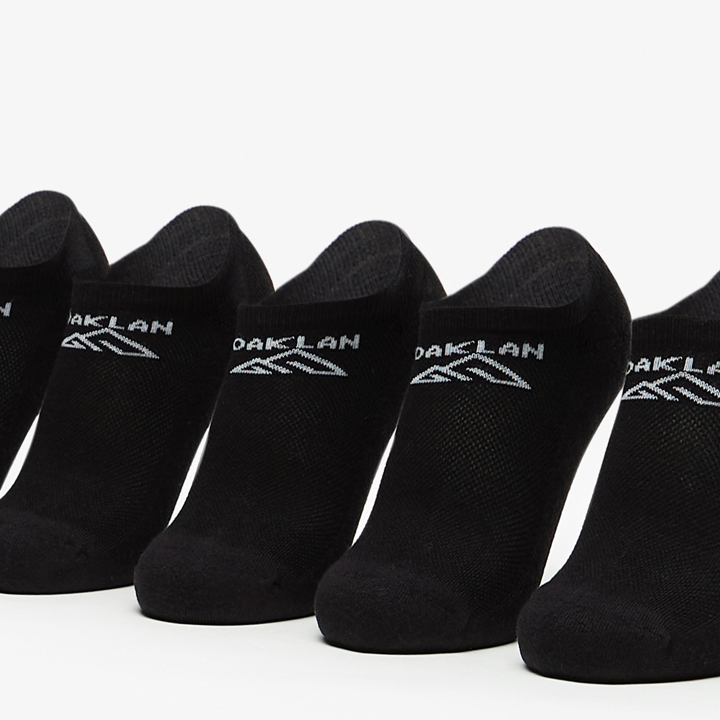 OAKLAN Logo Print Ankle Length Cushioned Sports Socks - Set of 5-women-socksandstockings-image-2