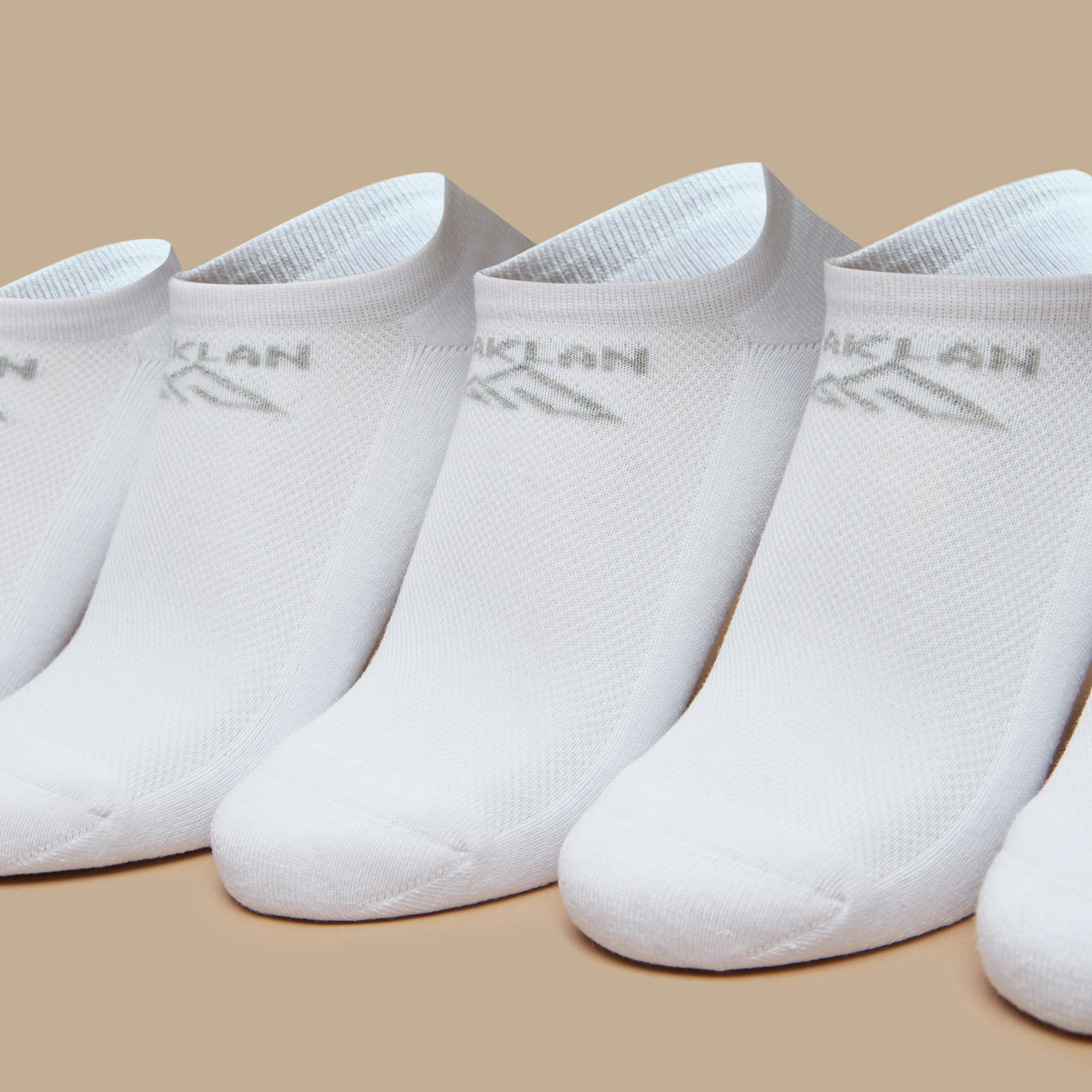 OAKLAN Logo Print Ankle Length Cushioned Sports Socks - Set of 5-women-socksandstockings-image-2