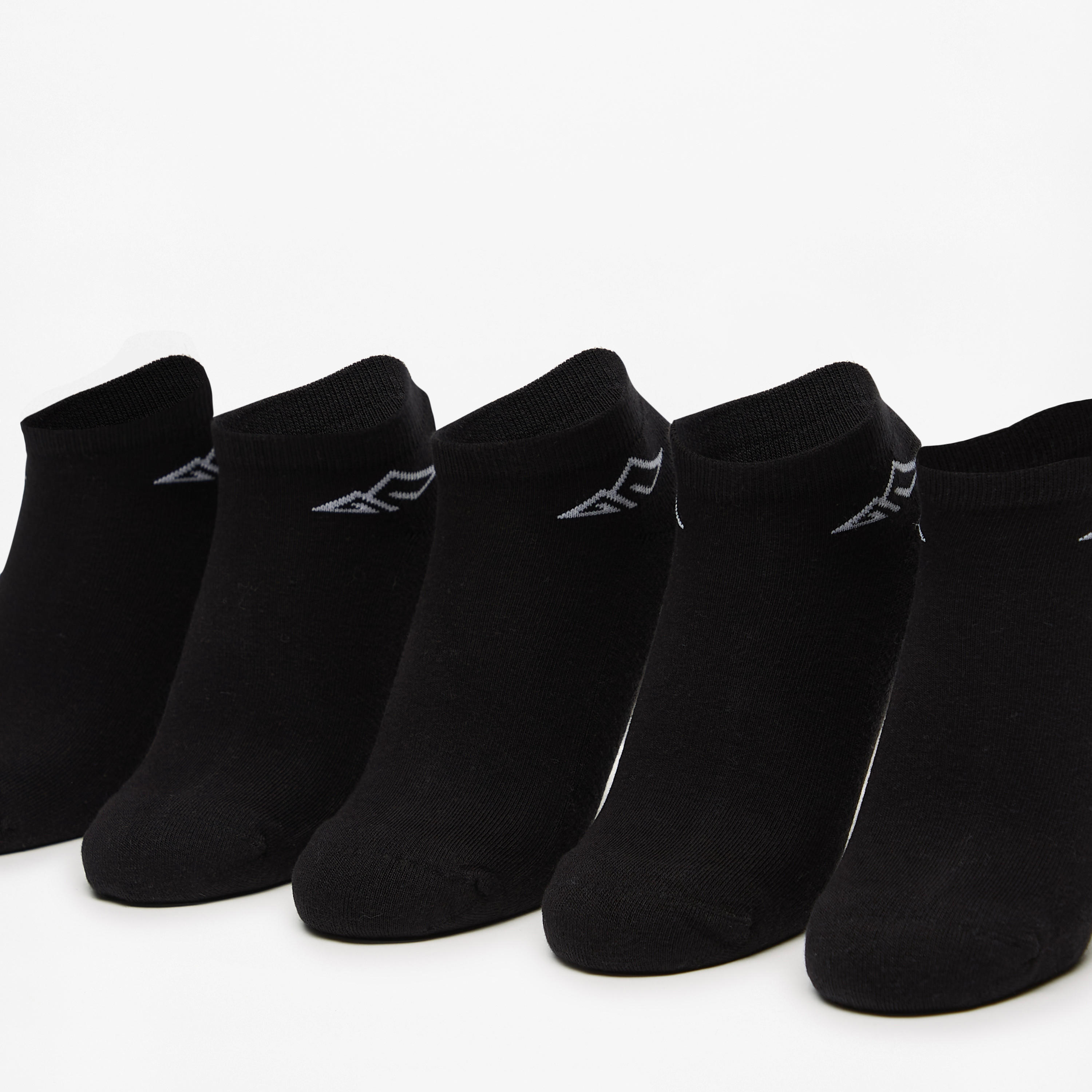OAKLAN Logo Print Ankle Length Cushioned Sports Socks - Set of 5-women-socksandstockings-image-2