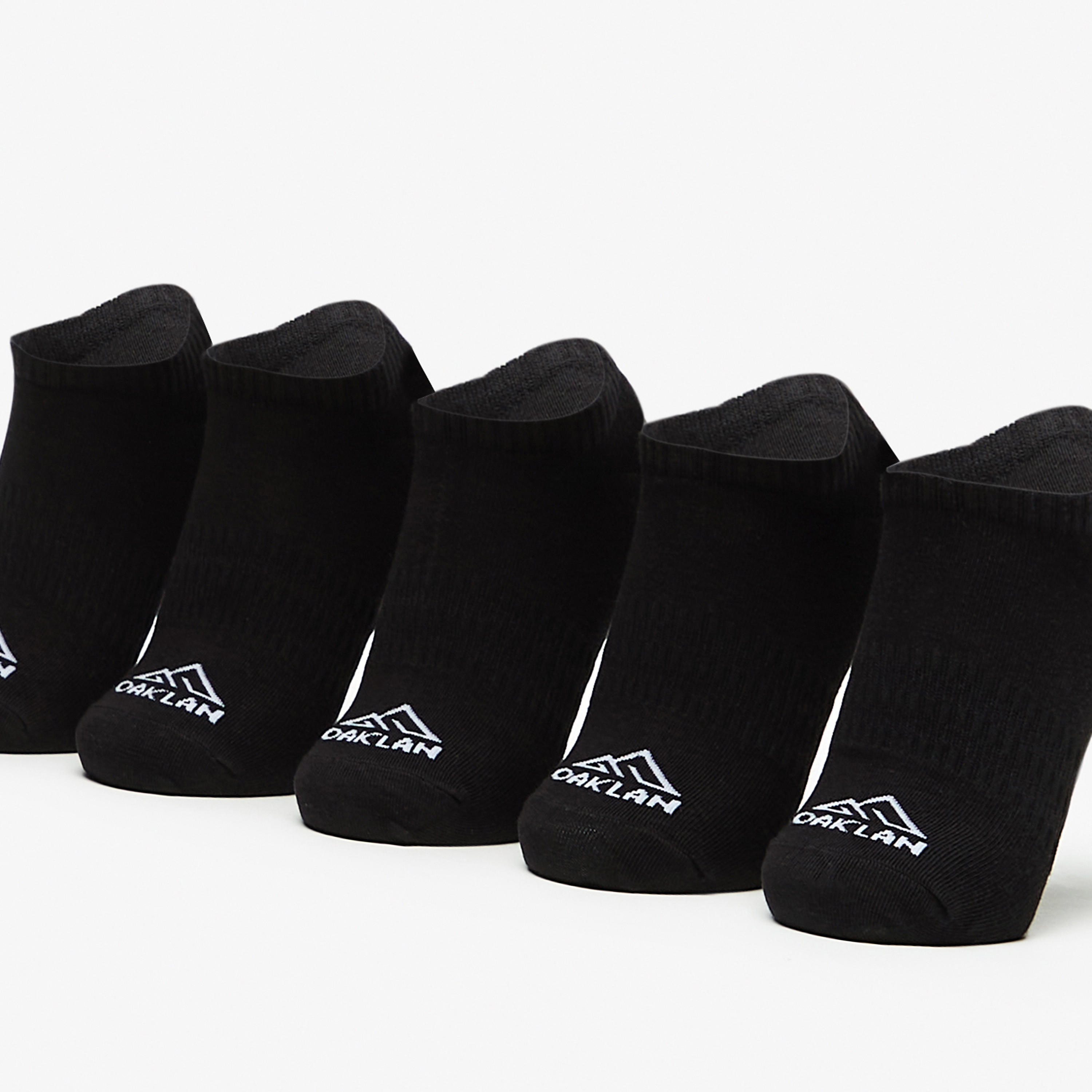 OAKLAN Logo Print Ankle Length Sports Socks - Set of 5-women-socksandstockings-image-2
