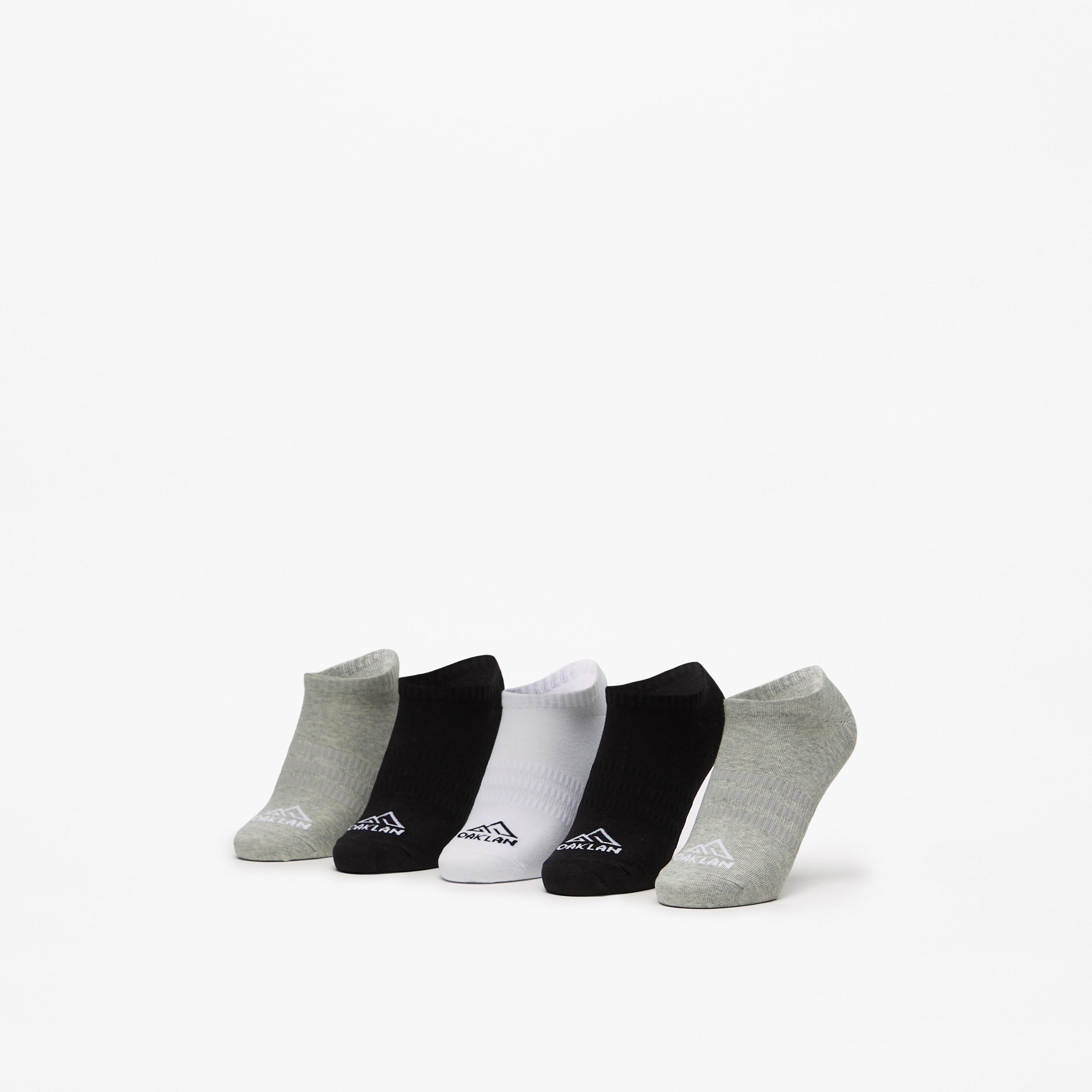 OAKLAN Logo Print Ankle Length Sports Socks - Set of 5-women-socksandstockings-image-1