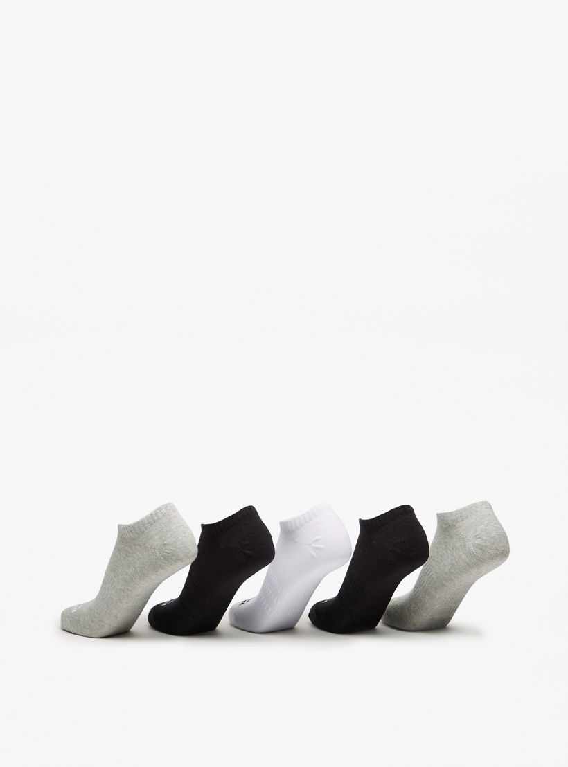 OAKLAN Logo Print Ankle Length Sports Socks - Set of 5-women-socksandstockings-image-3