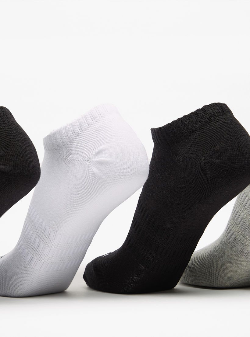 OAKLAN Logo Print Ankle Length Sports Socks - Set of 5-women-socksandstockings-image-4