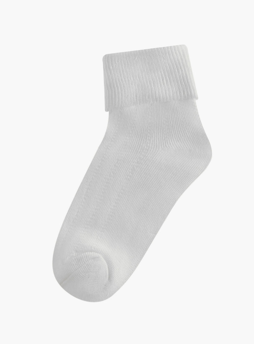 طقم جوارب غير وبرية 3 أزواج بطول الكاحل من ليتل ميسي-girls-accessories-socks-image-2