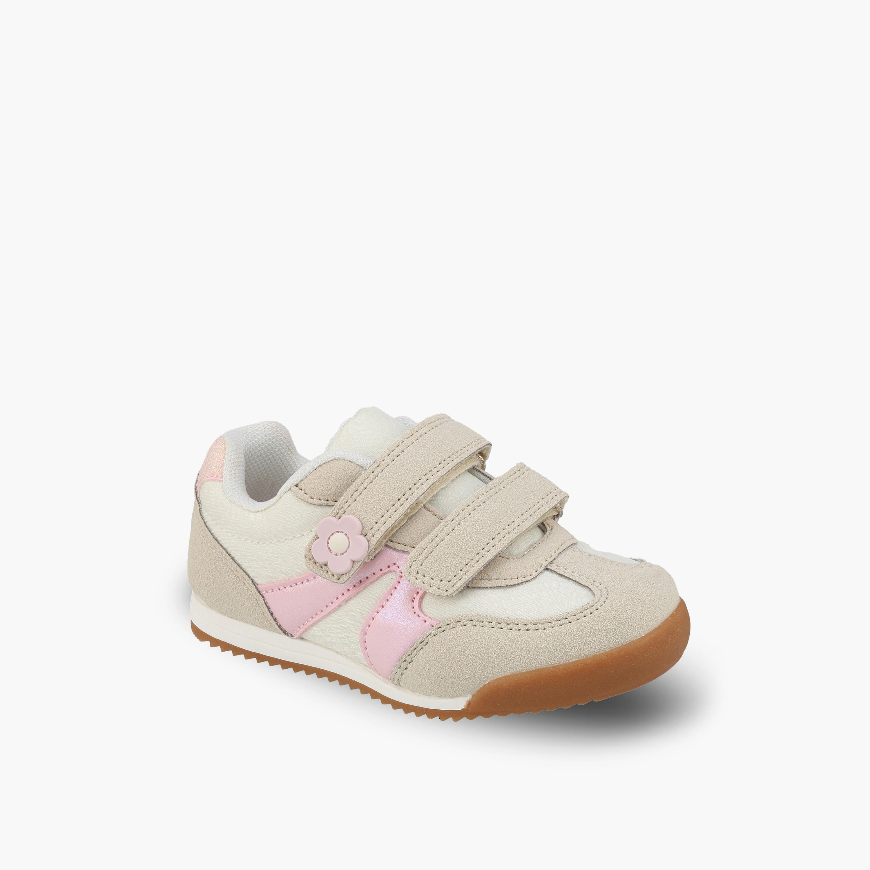 حذاء سنيكرز بشريط إغلاق لاصق وزينة زهور للبنات من جونيورز-girls-shoes-sneakers-image-2