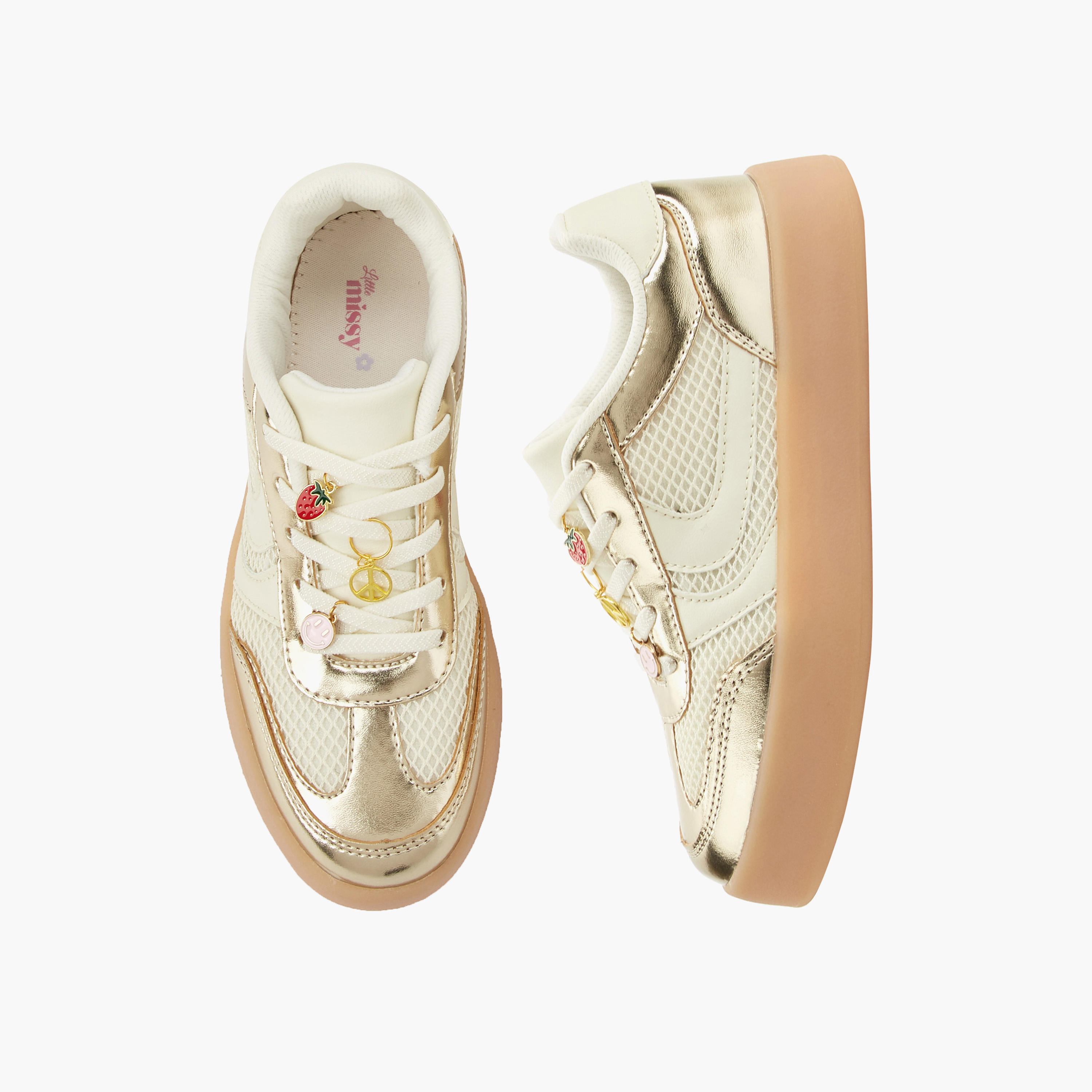 حذاء سنيكرز برباط للبنات من ليتل ميسي-girls-shoes-sneakers-image-1