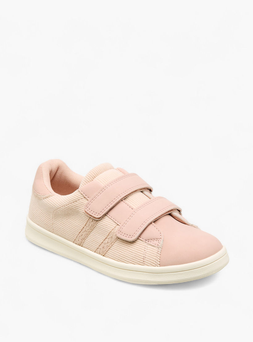 Little Missy Panelled Sneakers with Hook and Loop Closure-girls-shoes-sneakers-image-2