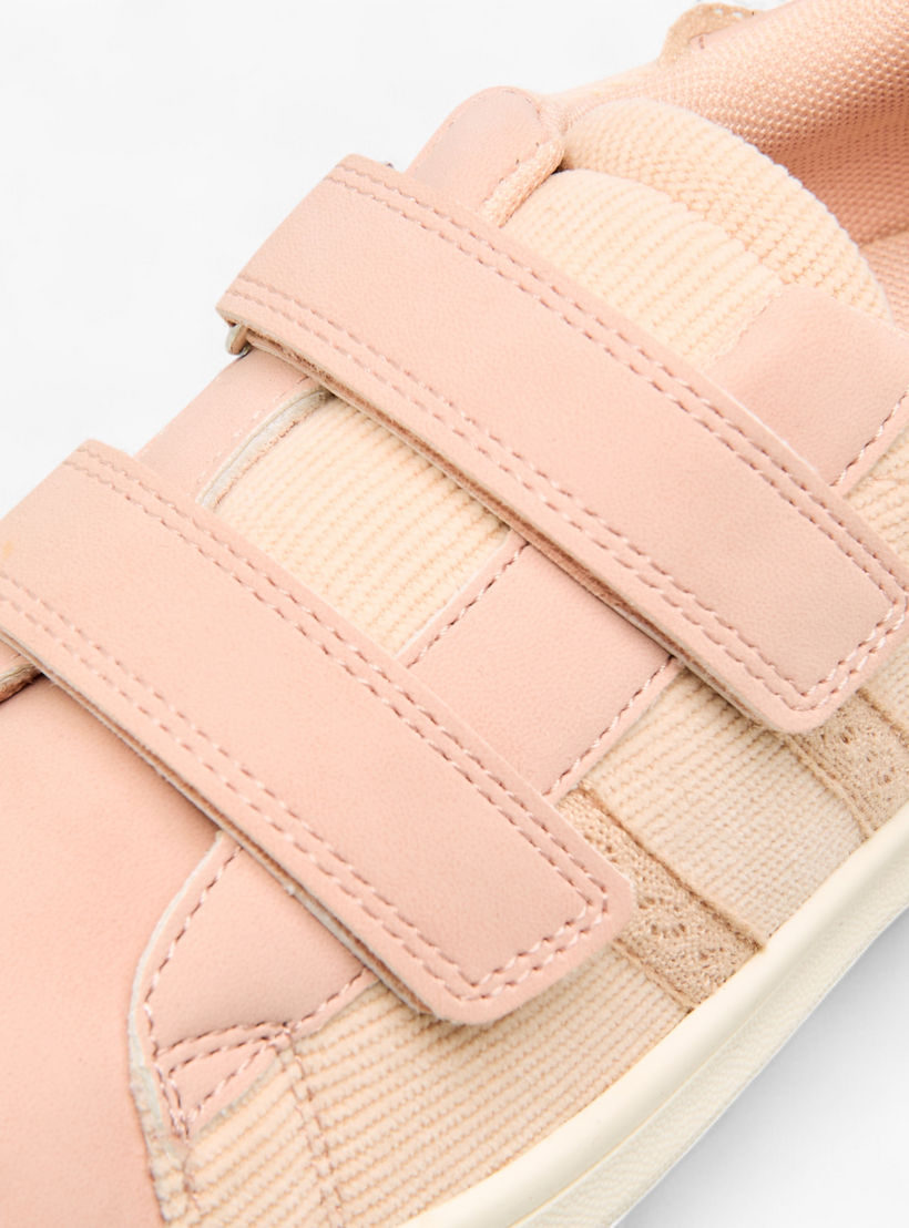 Little Missy Panelled Sneakers with Hook and Loop Closure-girls-shoes-sneakers-image-4