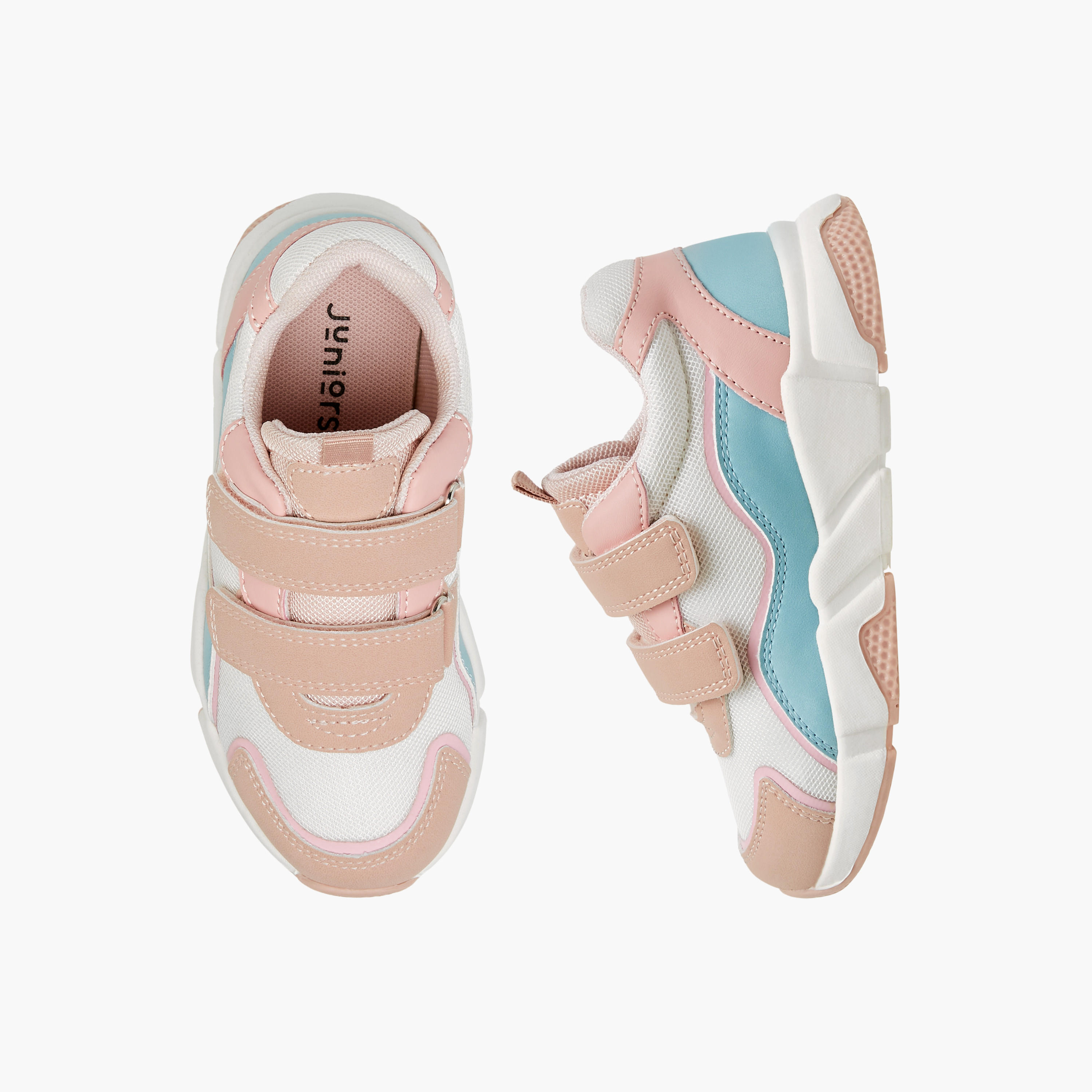 حذاء سنيكرز بقوالب ملونة وشريط إغلاق لاصق من جونيورز-girls-shoes-sneakers-image-1