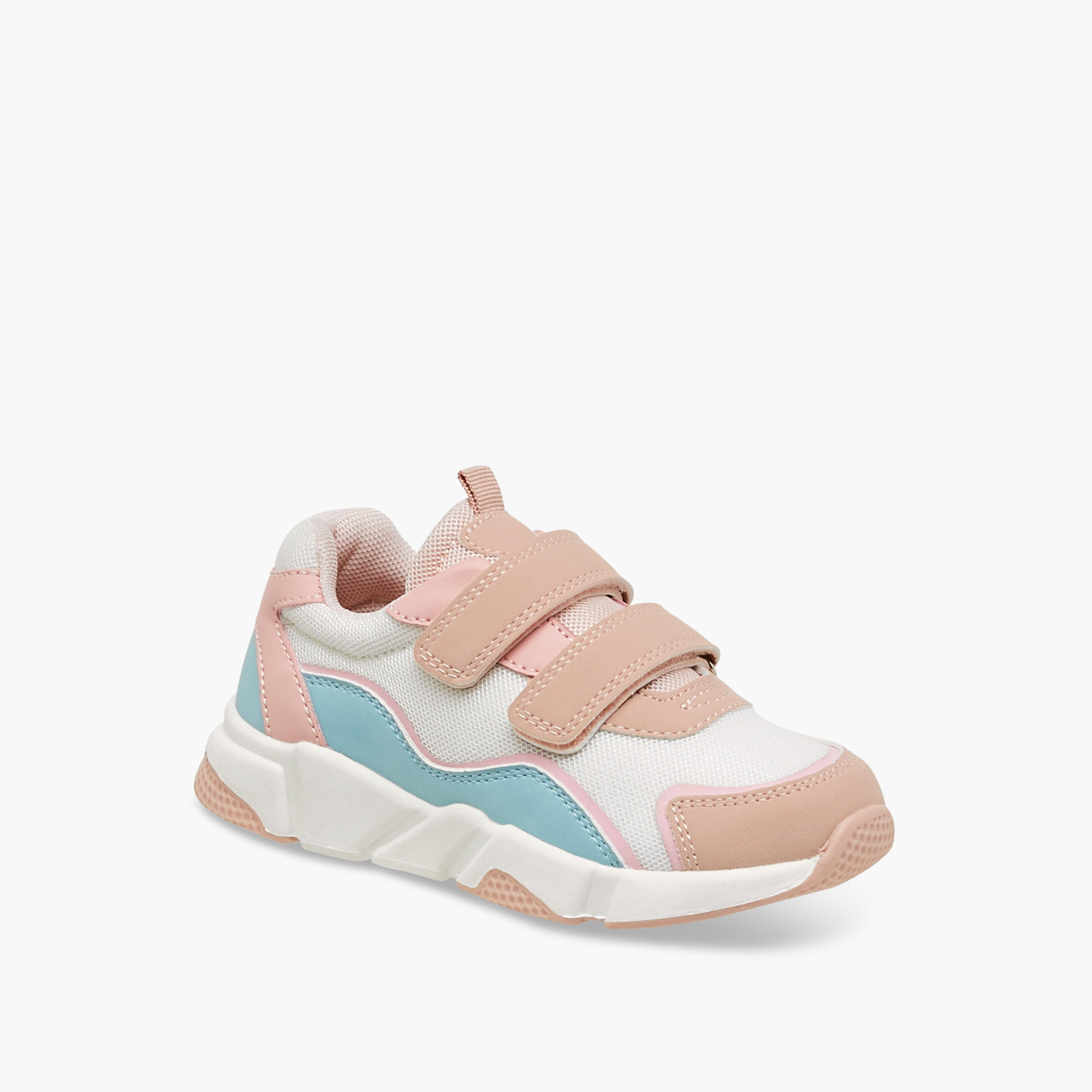 حذاء سنيكرز بقوالب ملونة وشريط إغلاق لاصق من جونيورز-girls-shoes-sneakers-image-2