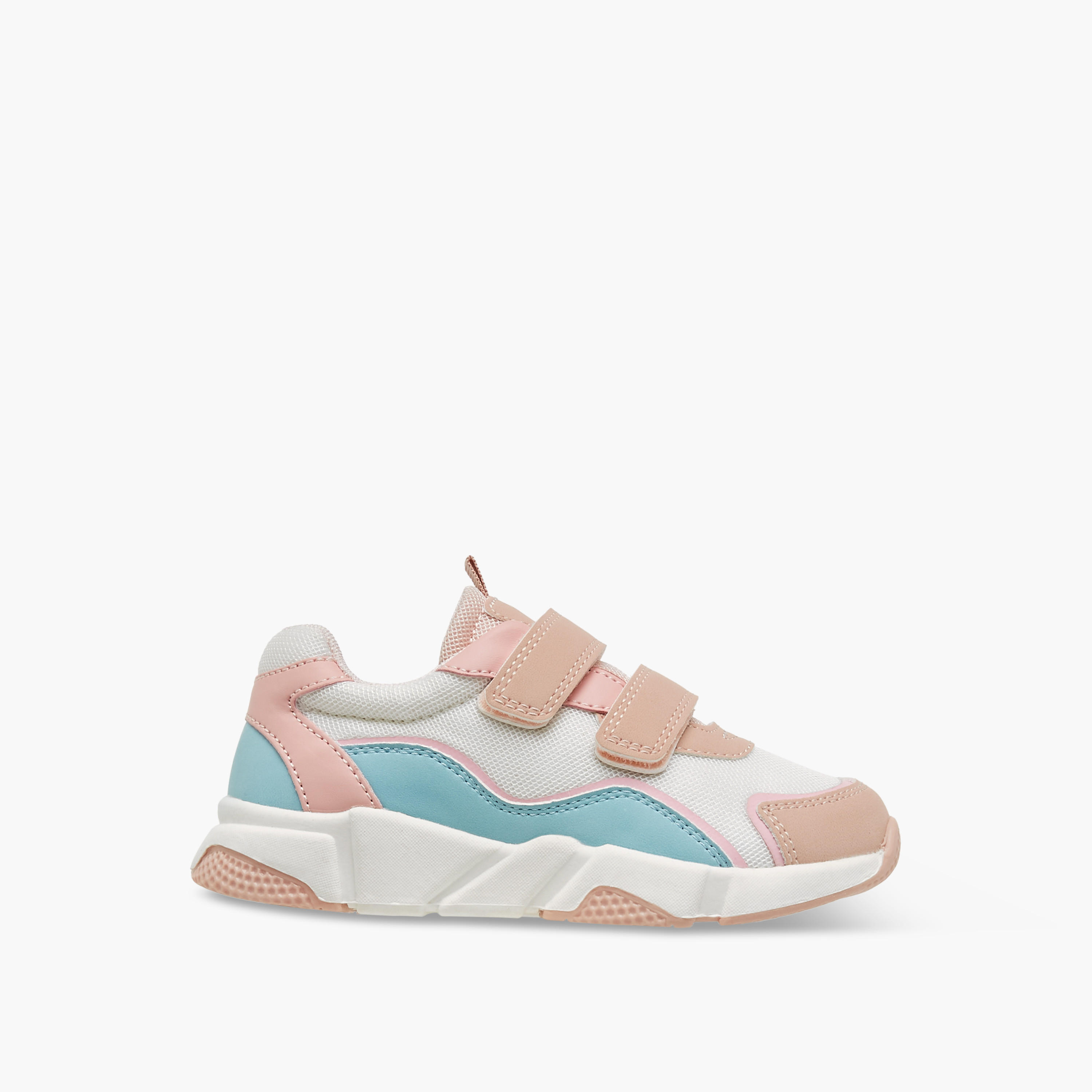 حذاء سنيكرز بقوالب ملونة وشريط إغلاق لاصق من جونيورز-girls-shoes-sneakers-image-3