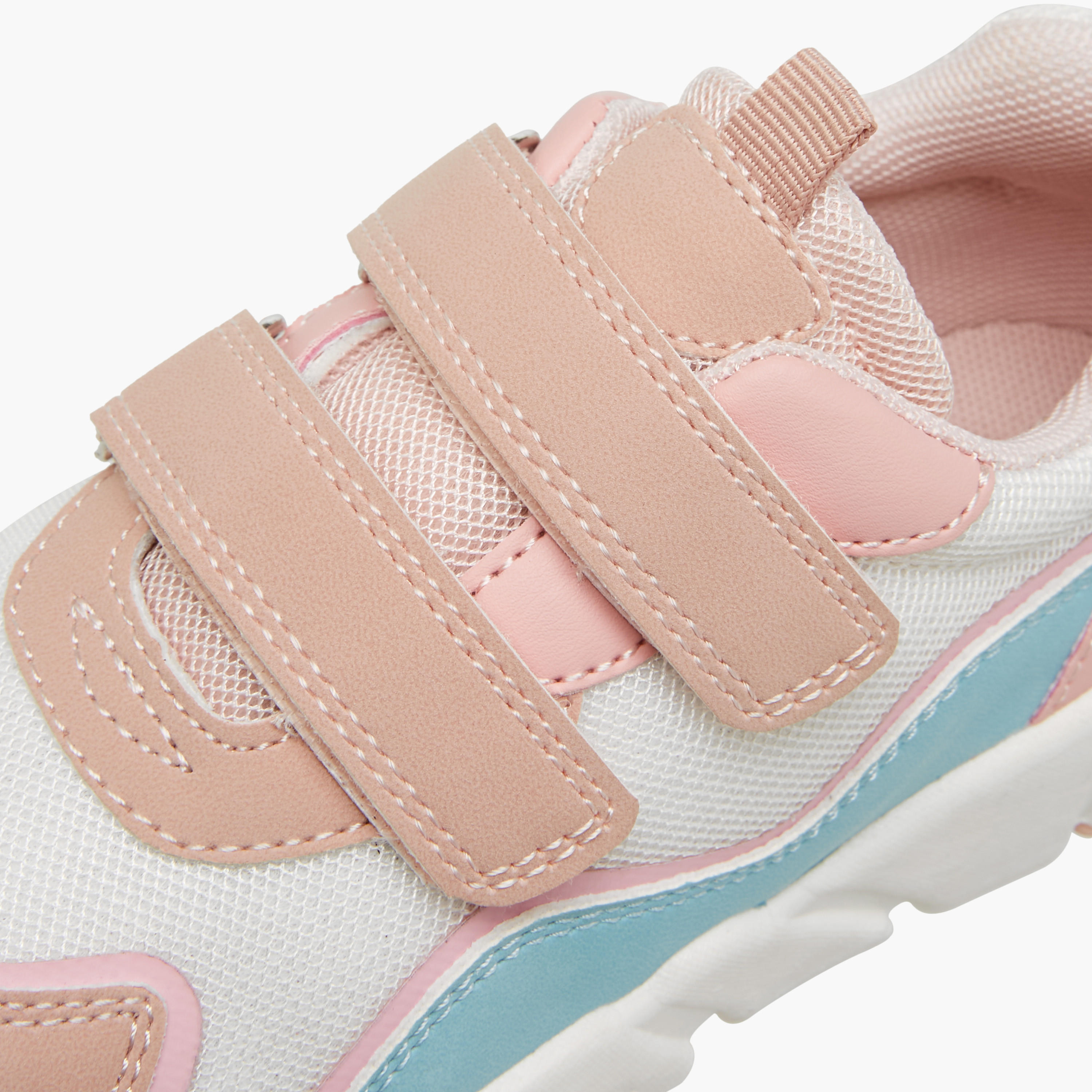 حذاء سنيكرز بقوالب ملونة وشريط إغلاق لاصق من جونيورز-girls-shoes-sneakers-image-4