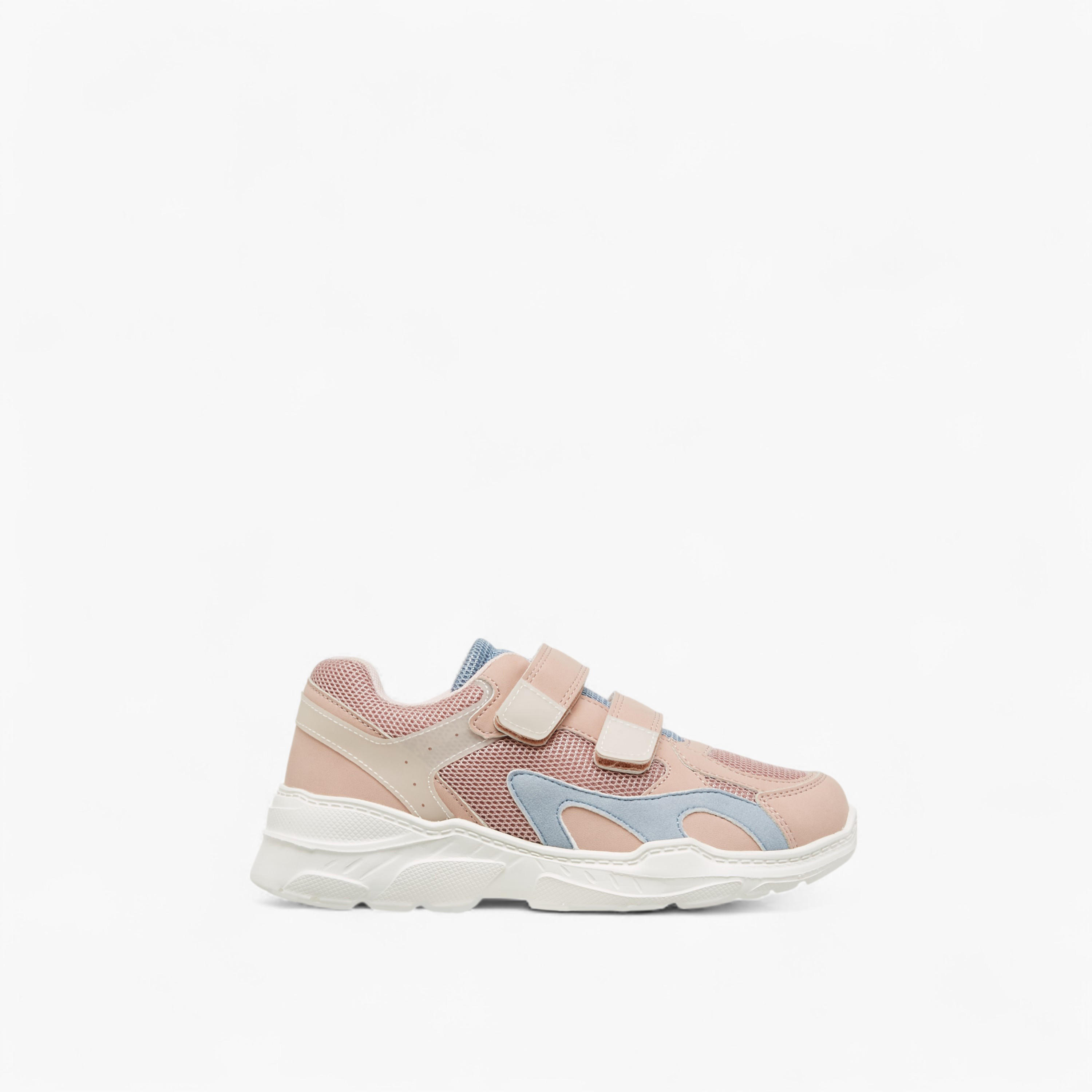 Little Missy Panelled Sneakers with Hook and Loop Closure-girls-shoes-sneakers-image-3