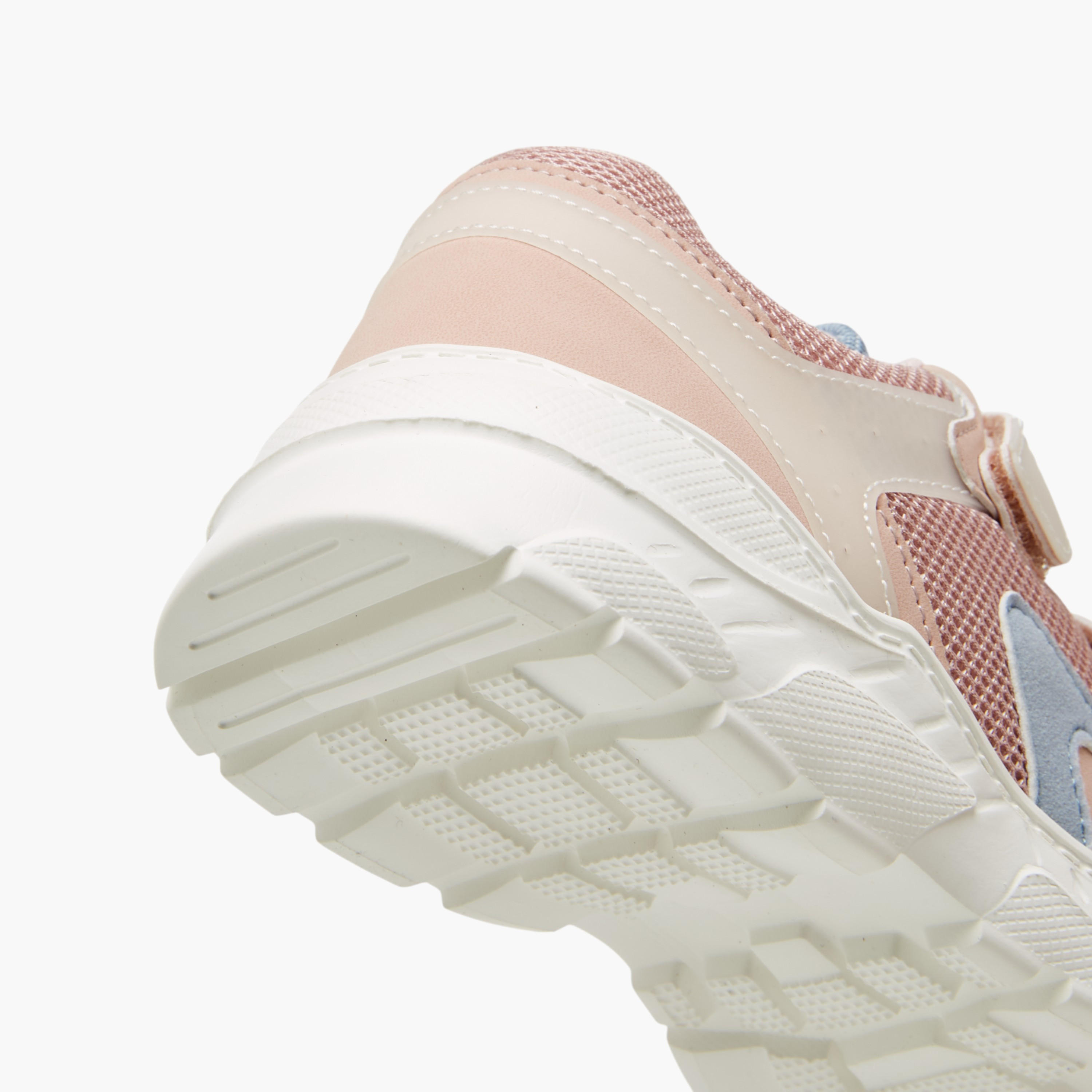 Little Missy Panelled Sneakers with Hook and Loop Closure-girls-shoes-sneakers-image-5