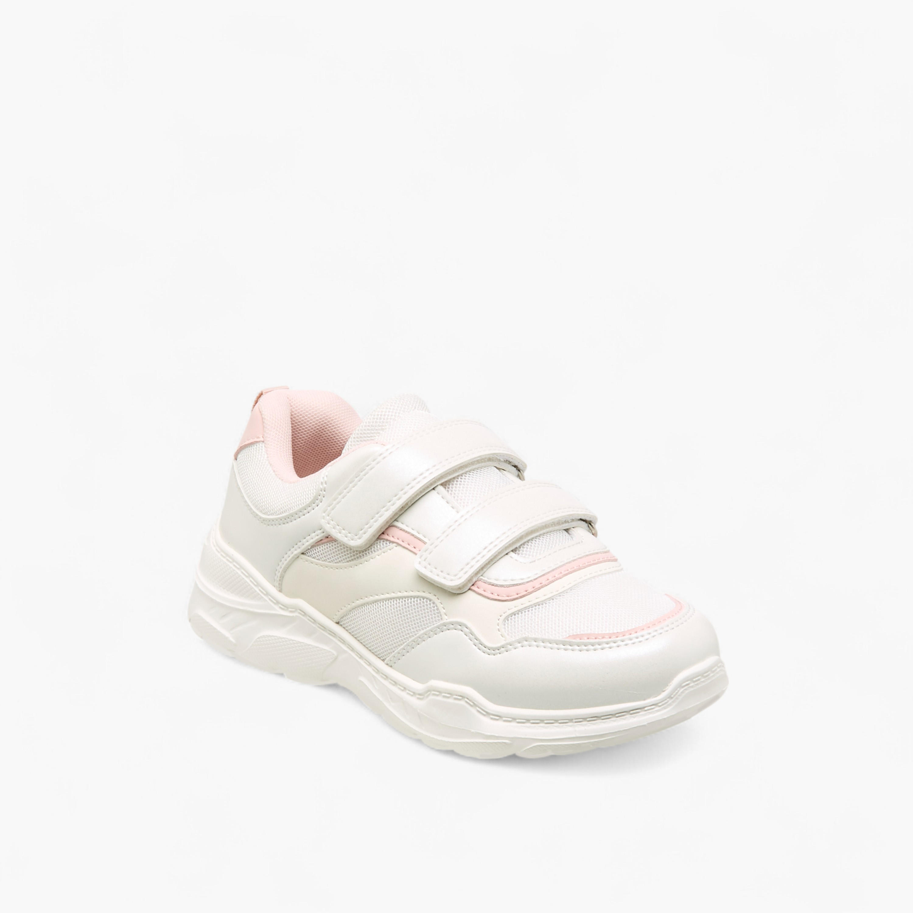 Little Missy Panelled Sneakers with Hook and Loop Closure-girls-shoes-sneakers-image-2