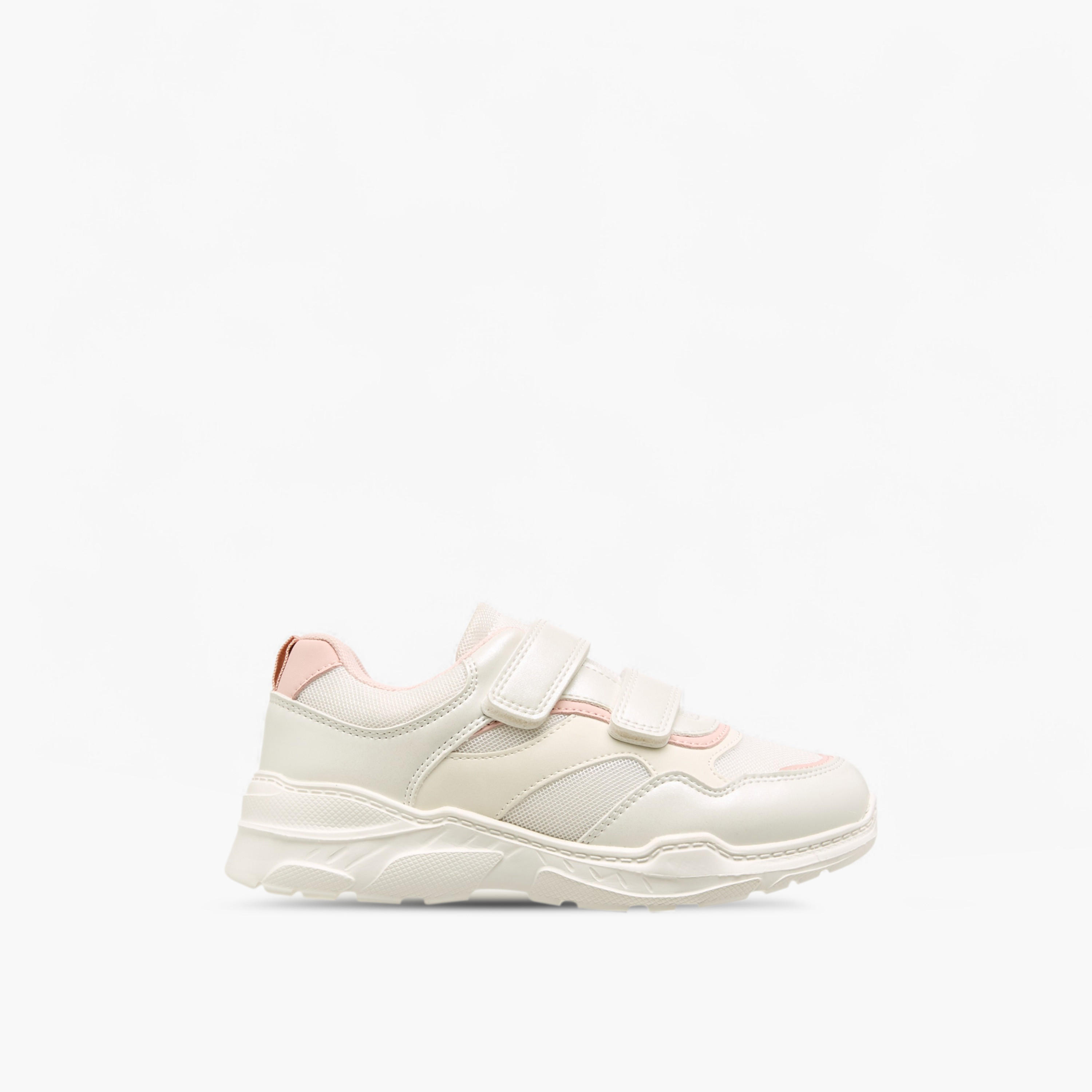 Little Missy Panelled Sneakers with Hook and Loop Closure-girls-shoes-sneakers-image-3
