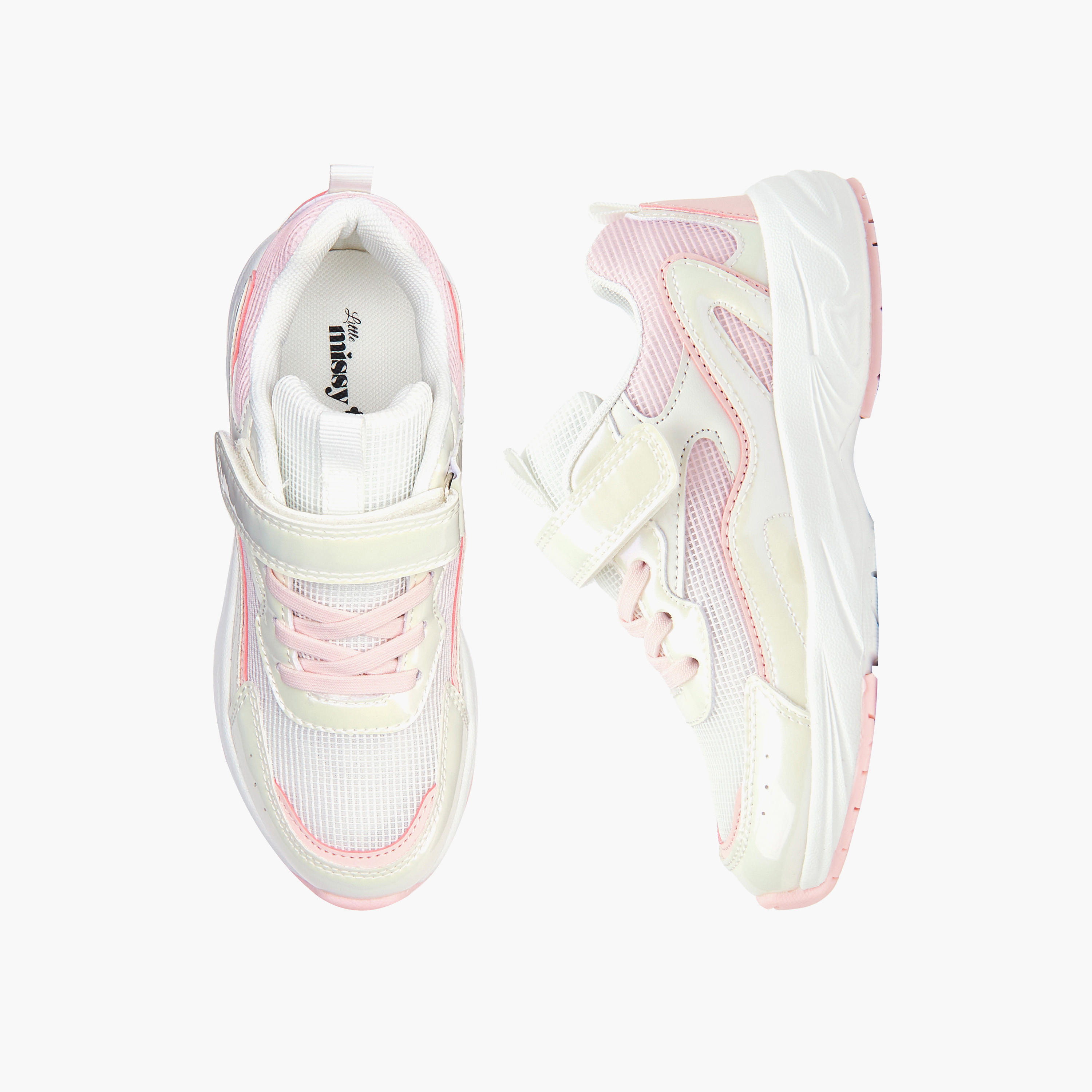 حذاء سنيكرز بشريط إغلاق لاصق للبنات من ليتل ميسي-girls-shoes-sneakers-image-1