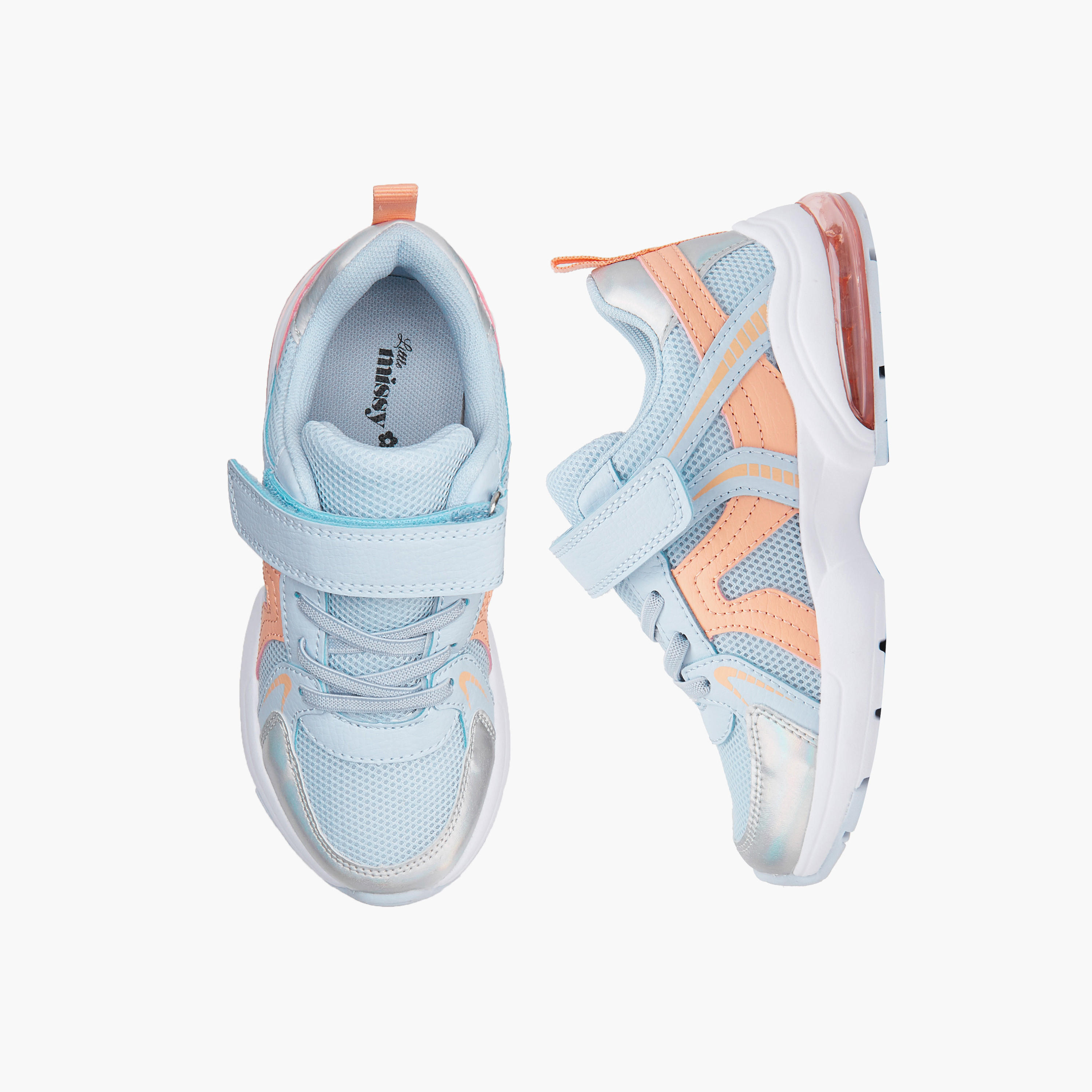 حذاء سنيكرز بشريط إغلاق لاصق للبنات من ليتل ميسي-girls-shoes-sneakers-image-1