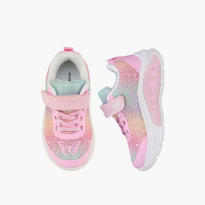 Flora Bella Girls Glitter Detail Hook & Loop Sneakers-girls-shoes-sneakers-image-1