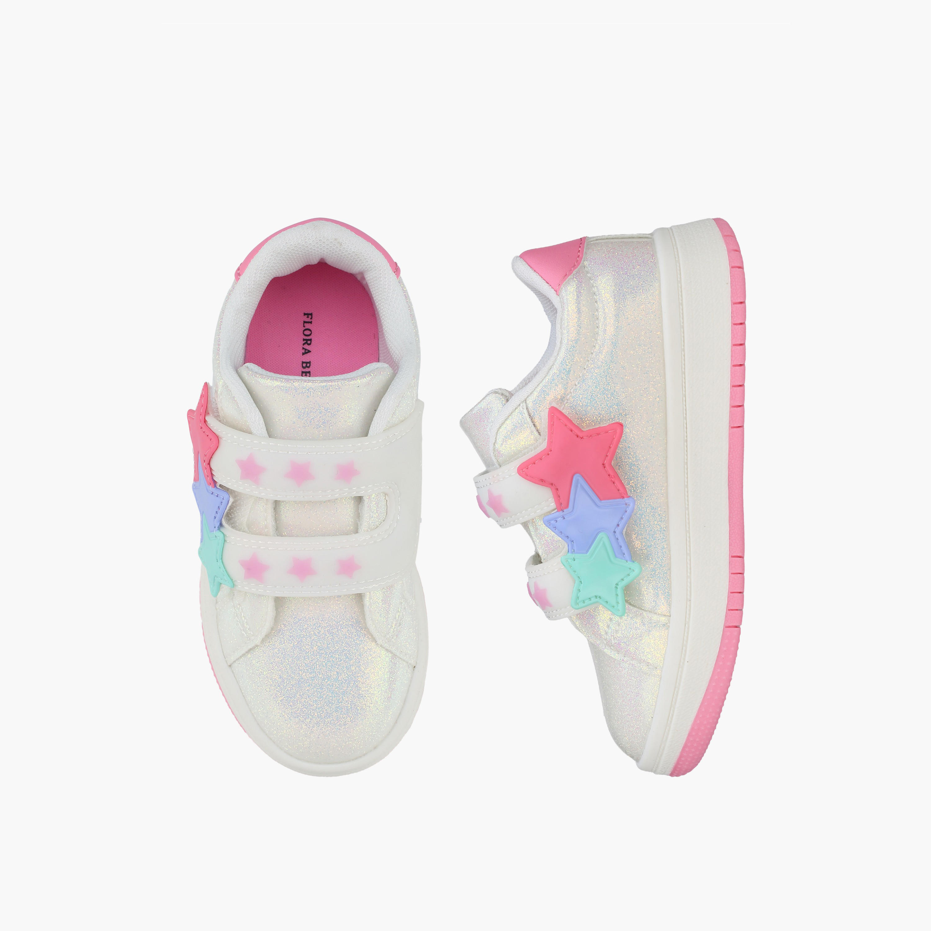 Flora Bella Girls Star Applique Hook & Loop Sneakers-girls-shoes-sneakers-image-1
