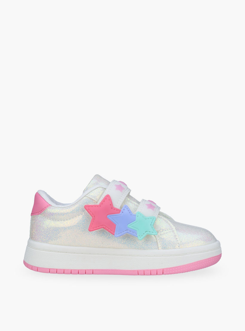 Flora Bella Girls Star Applique Hook & Loop Sneakers-girls-shoes-sneakers-image-3
