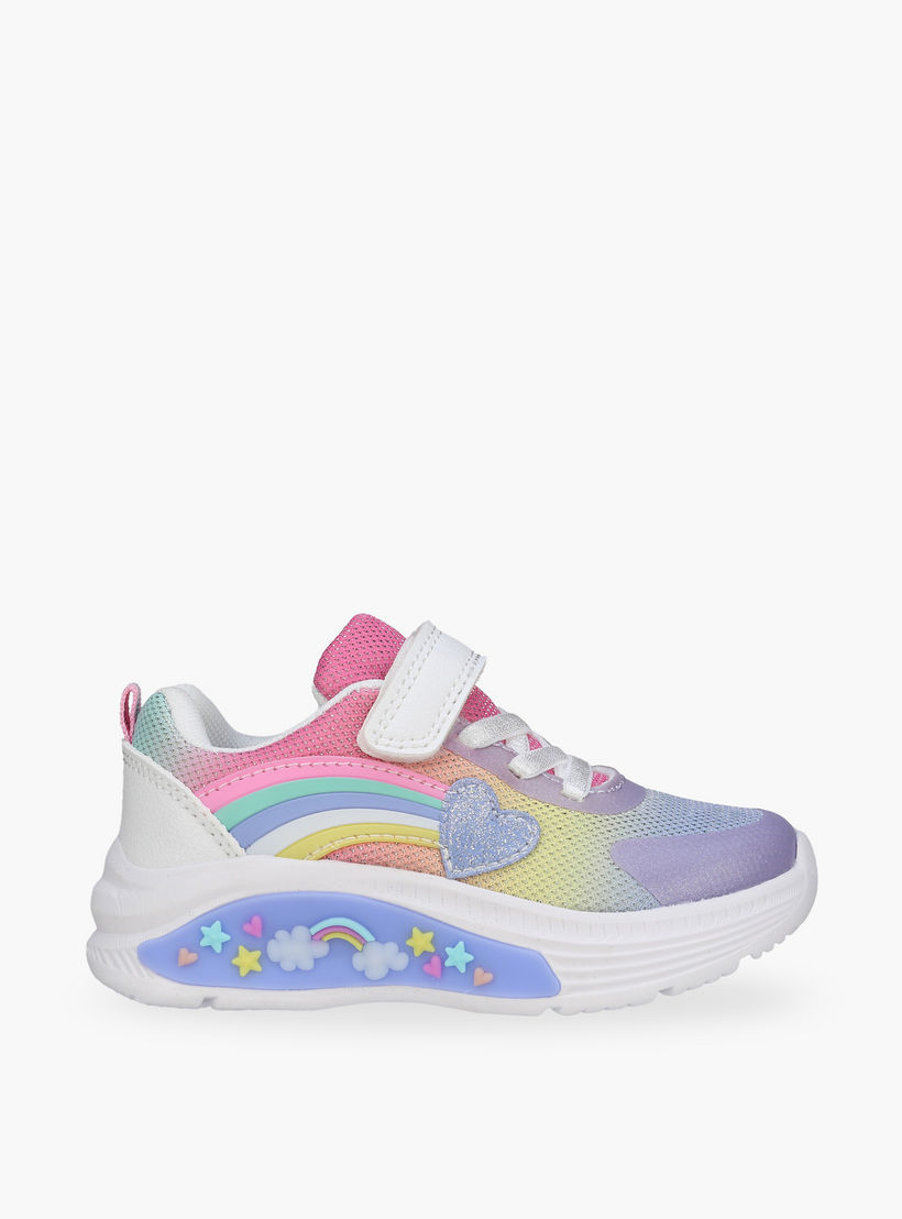 حذاء سنيكرز بتفاصيل قوس قزح وشريط إغلاق لاصق للبنات من فلورا بيلا-girls-shoes-sneakers-image-3