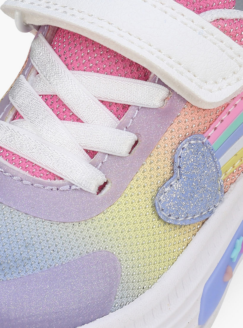 حذاء سنيكرز بتفاصيل قوس قزح وشريط إغلاق لاصق للبنات من فلورا بيلا-girls-shoes-sneakers-image-4