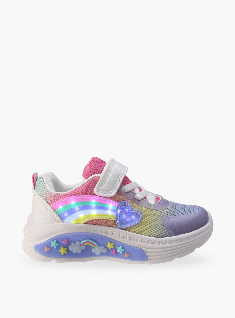 حذاء سنيكرز بتفاصيل قوس قزح وشريط إغلاق لاصق للبنات من فلورا بيلا-girls-shoes-sneakers-image-6
