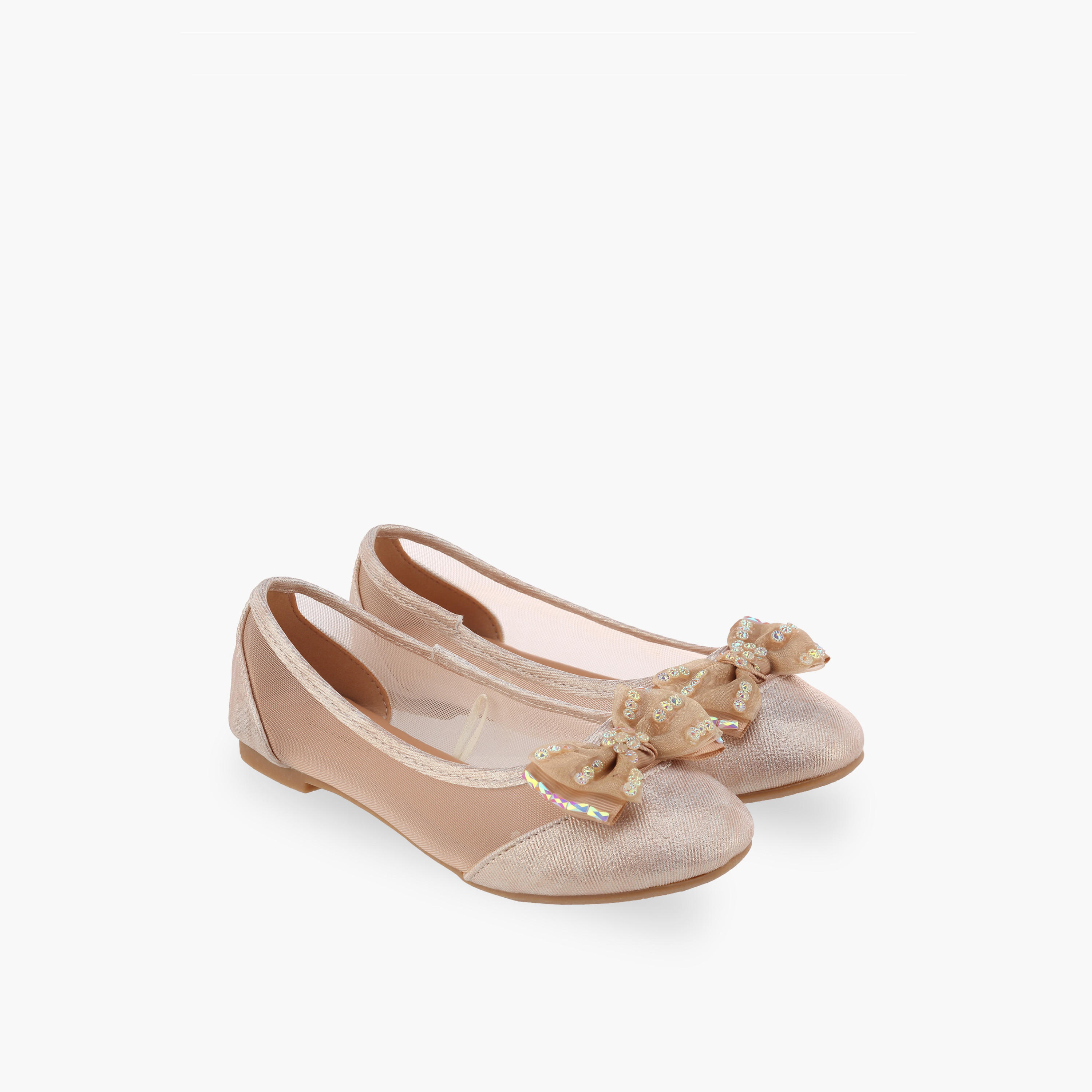 Flora Bella Girls Bow Embellished Ballerina Shoes-girls-shoes-ballerinas-image-1