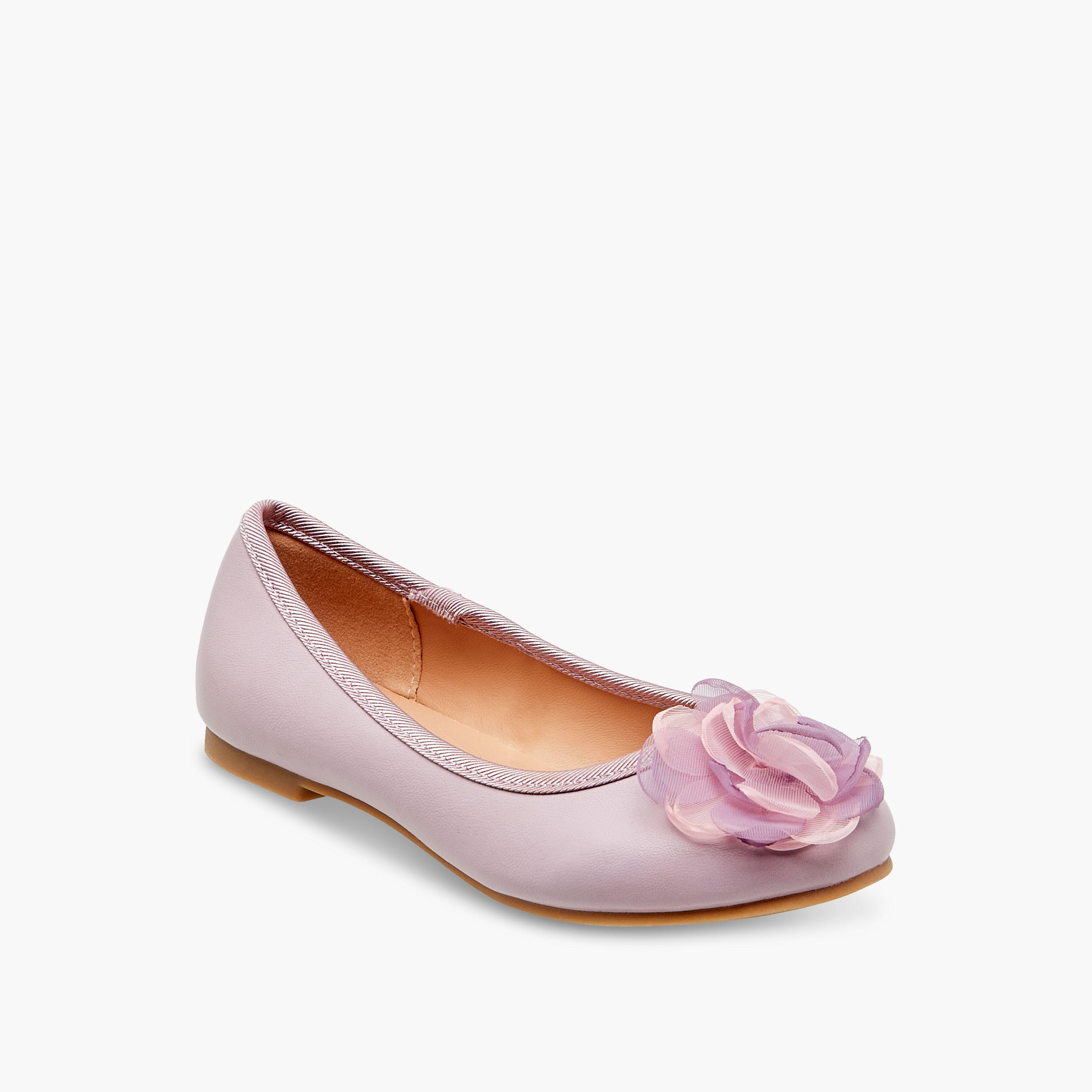 Little Missy Floral Accent Slip-On Ballerina Shoes-girls-shoes-ballerinas-image-2