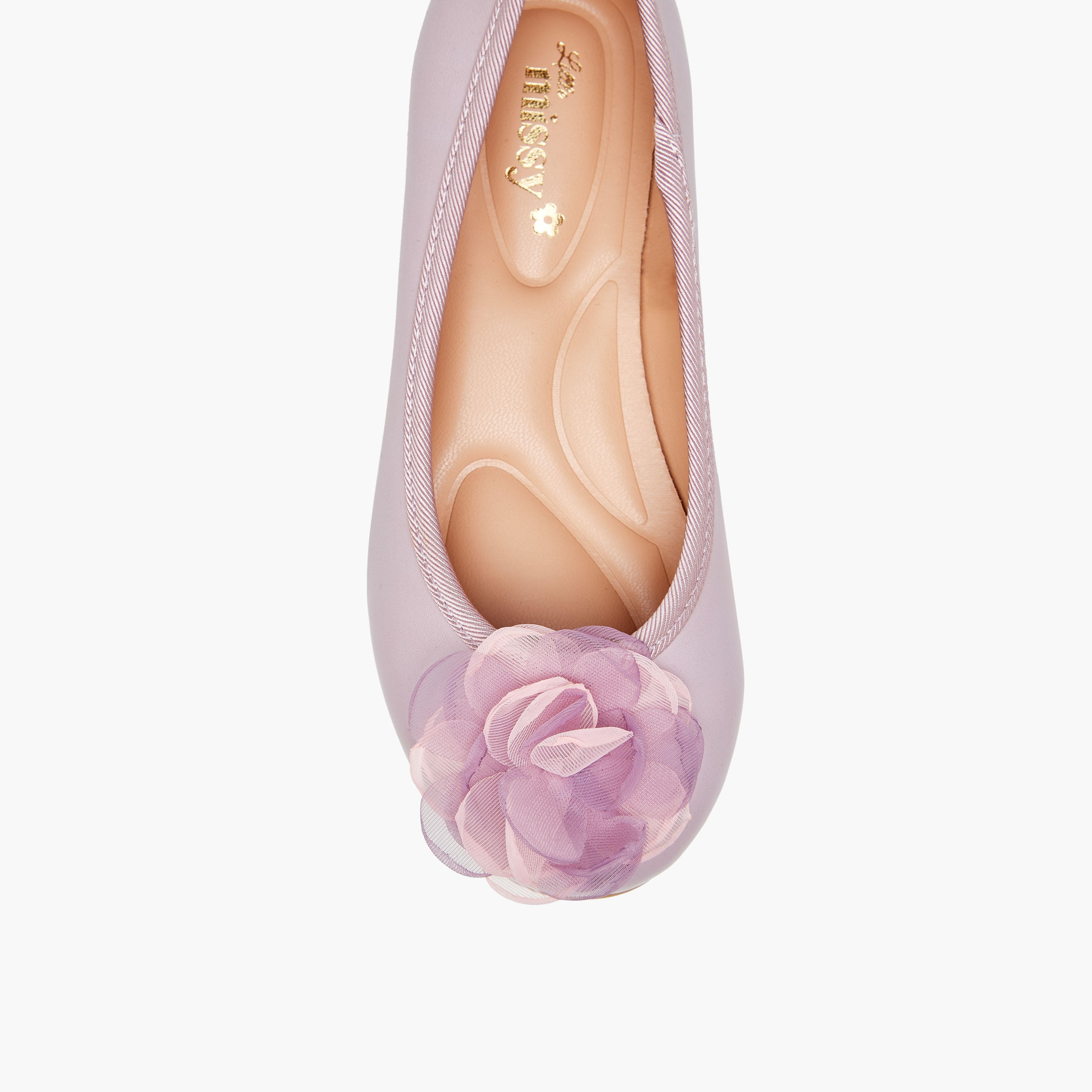 Little Missy Floral Accent Slip-On Ballerina Shoes-girls-shoes-ballerinas-image-4