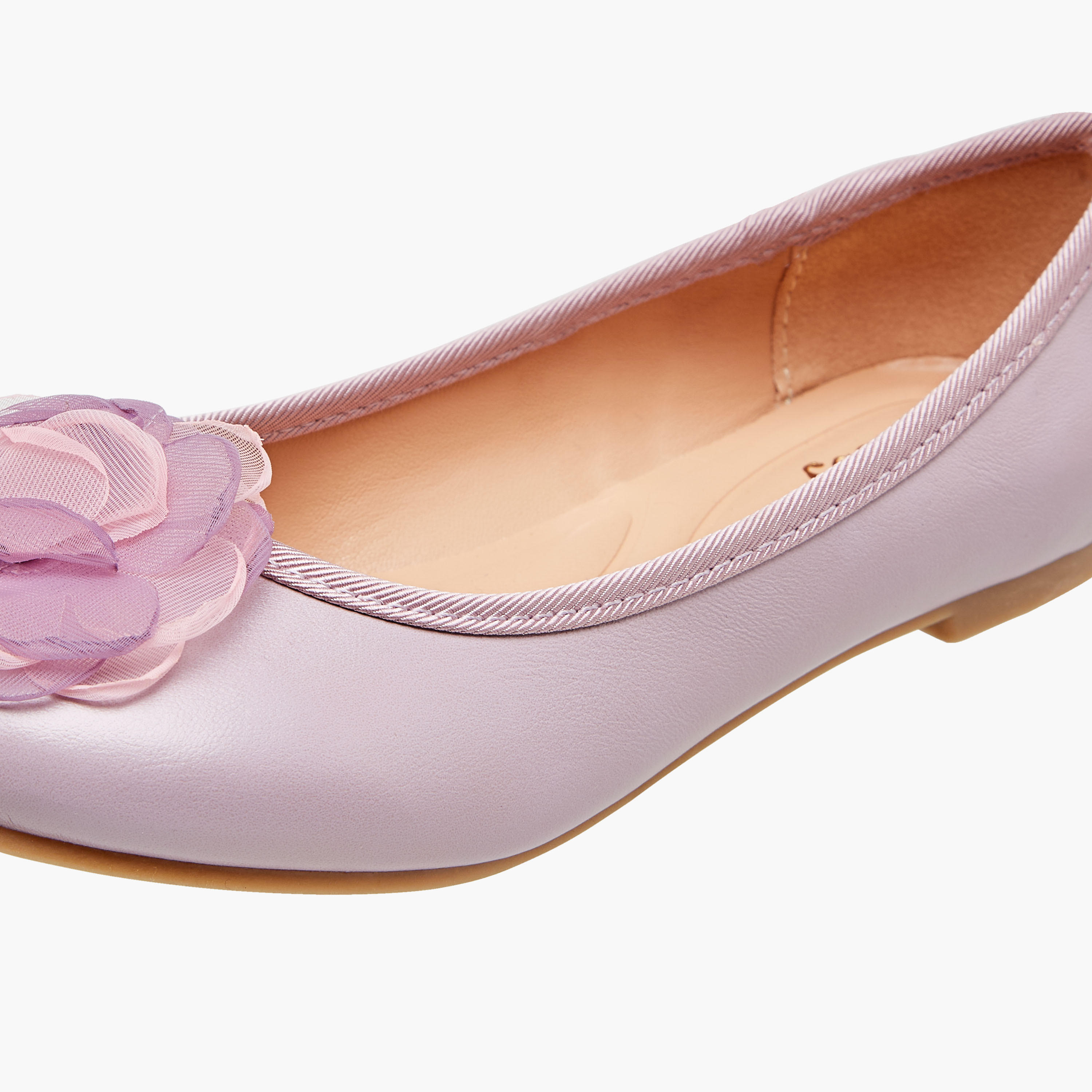Little Missy Floral Accent Slip-On Ballerina Shoes-girls-shoes-ballerinas-image-6
