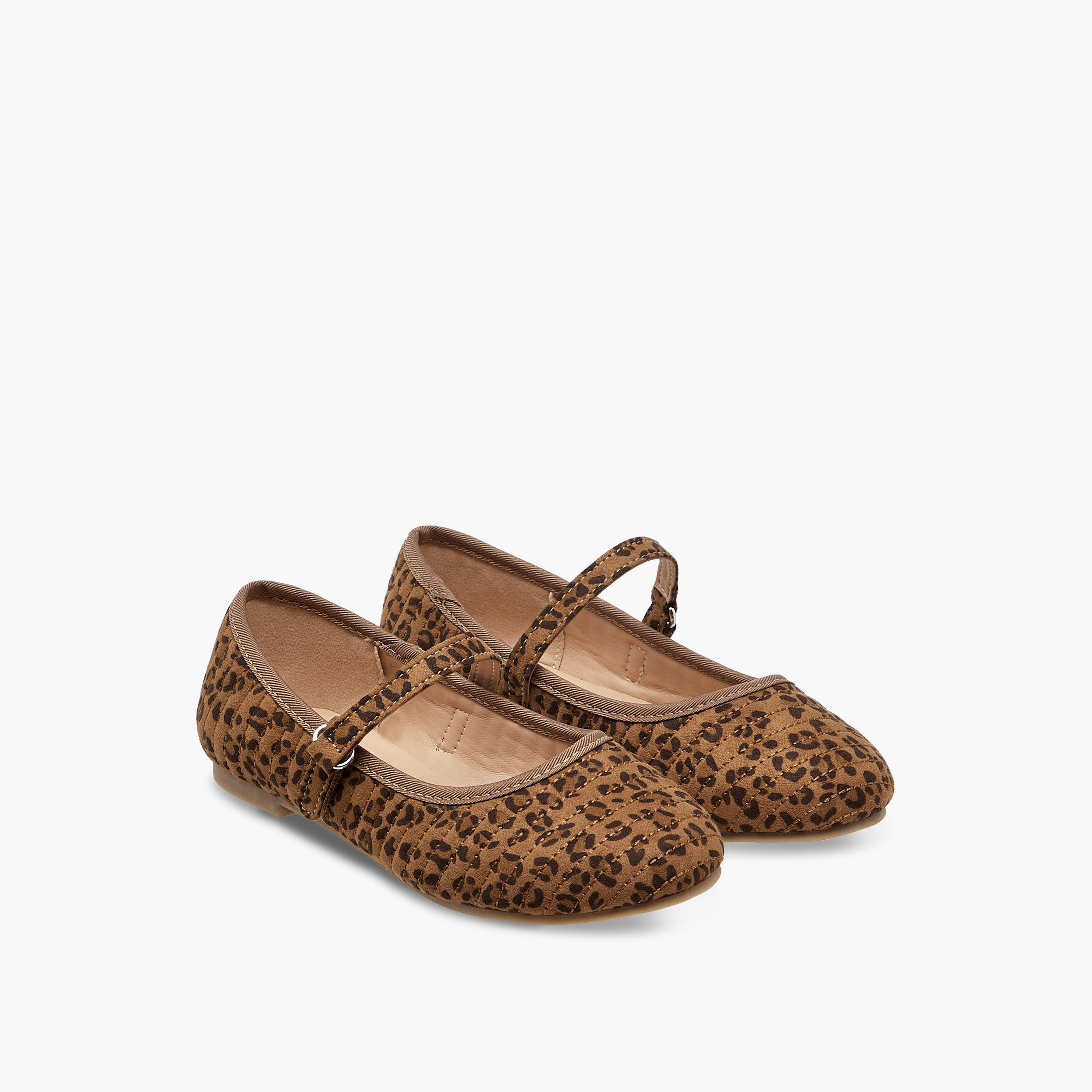حذاء باليرينا بشريط إغلاق لاصق وطبعات حيوانات من ليتل ميسي-girls-shoes-maryjanes-image-1