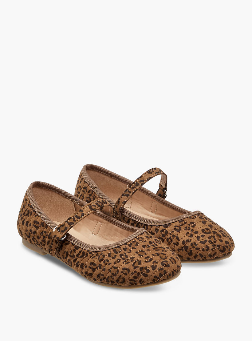 حذاء باليرينا بشريط إغلاق لاصق وطبعات حيوانات من ليتل ميسي-girls-shoes-maryjanes-image-1