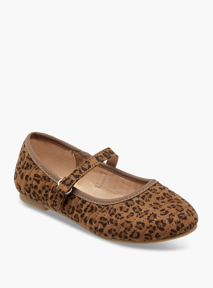 حذاء باليرينا بشريط إغلاق لاصق وطبعات حيوانات من ليتل ميسي-girls-shoes-maryjanes-image-2