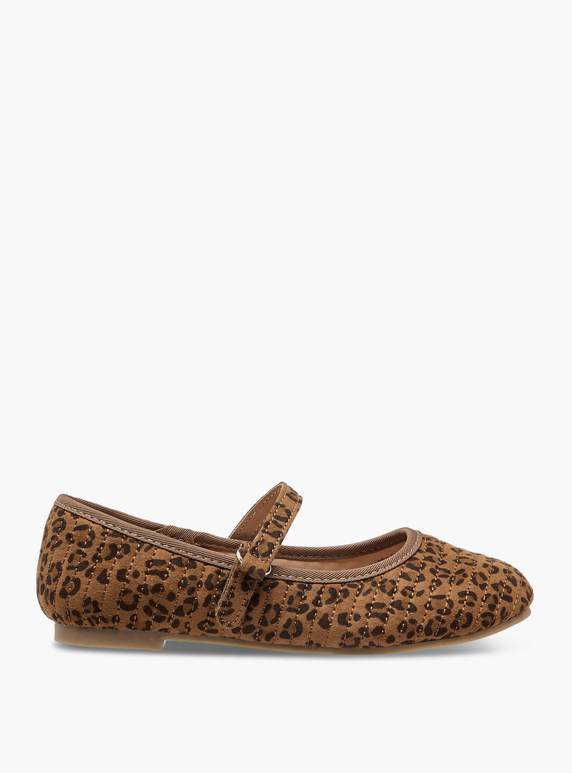 حذاء باليرينا بشريط إغلاق لاصق وطبعات حيوانات من ليتل ميسي-girls-shoes-maryjanes-image-3