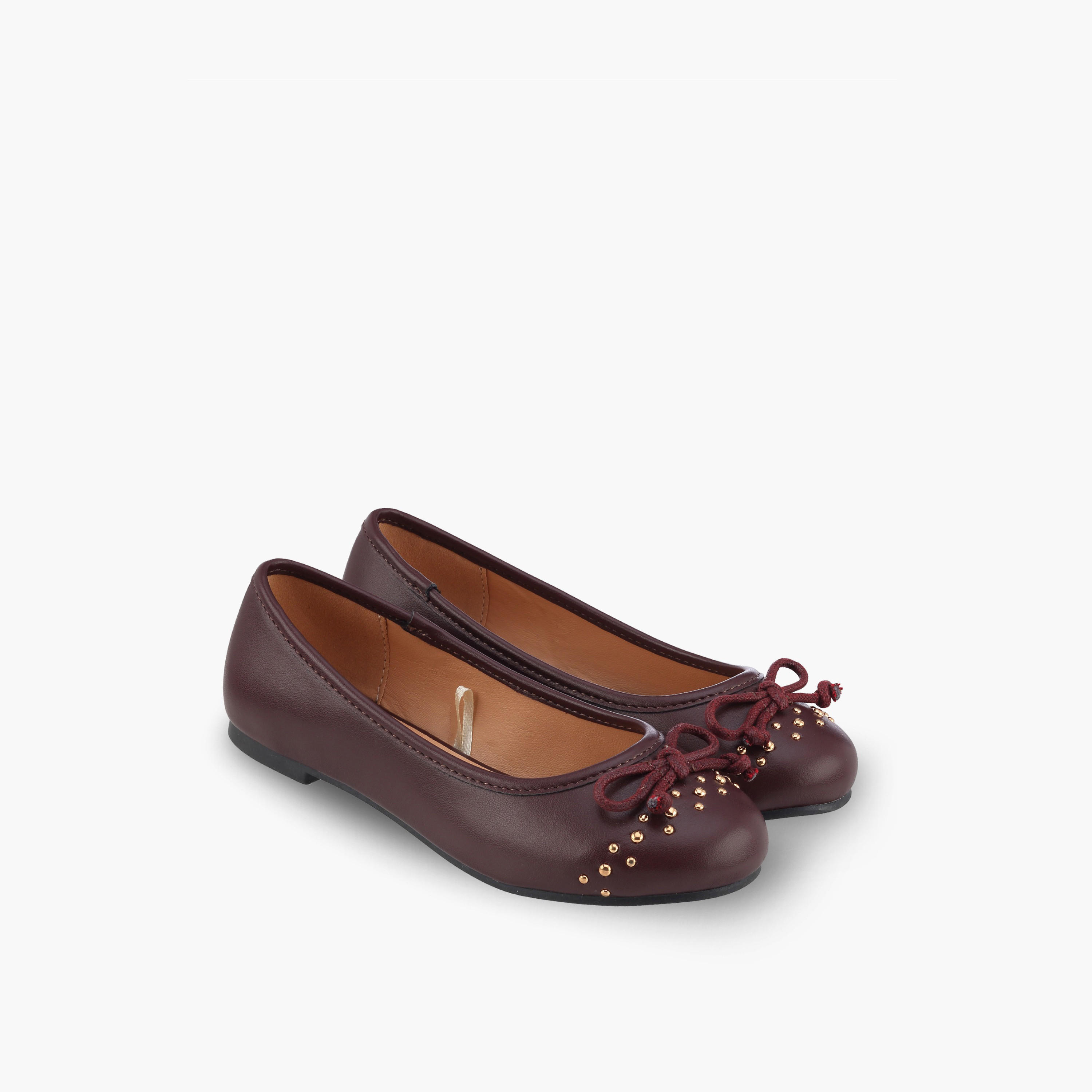 حذاء باليرينا بفيونكة وتفاصيل ترصيعات للبنات من ليتل ميسي-girls-shoes-ballerinas-image-1