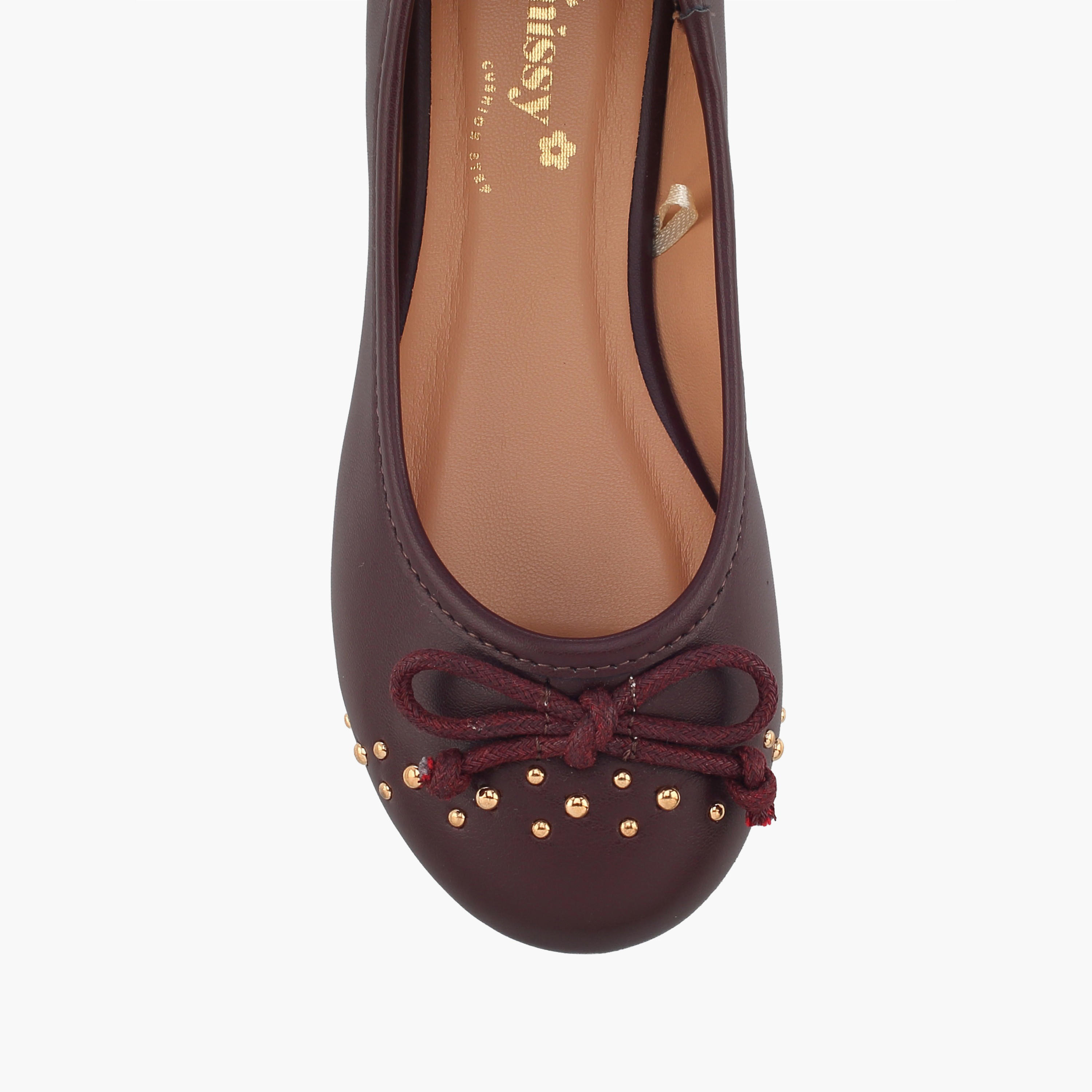 حذاء باليرينا بفيونكة وتفاصيل ترصيعات للبنات من ليتل ميسي-girls-shoes-ballerinas-image-4