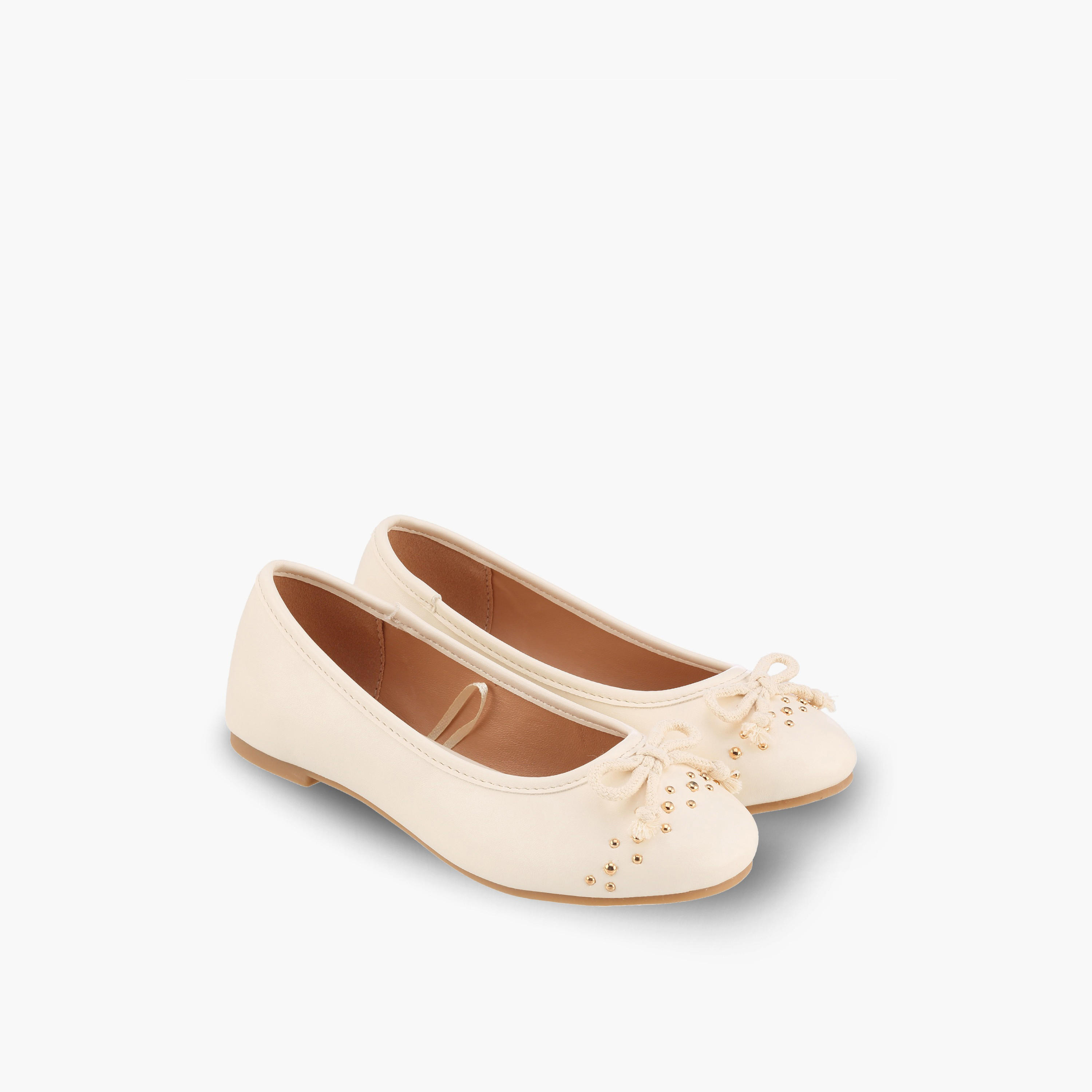 حذاء باليرينا بفيونكة وتفاصيل ترصيعات للبنات من ليتل ميسي-girls-shoes-ballerinas-image-1