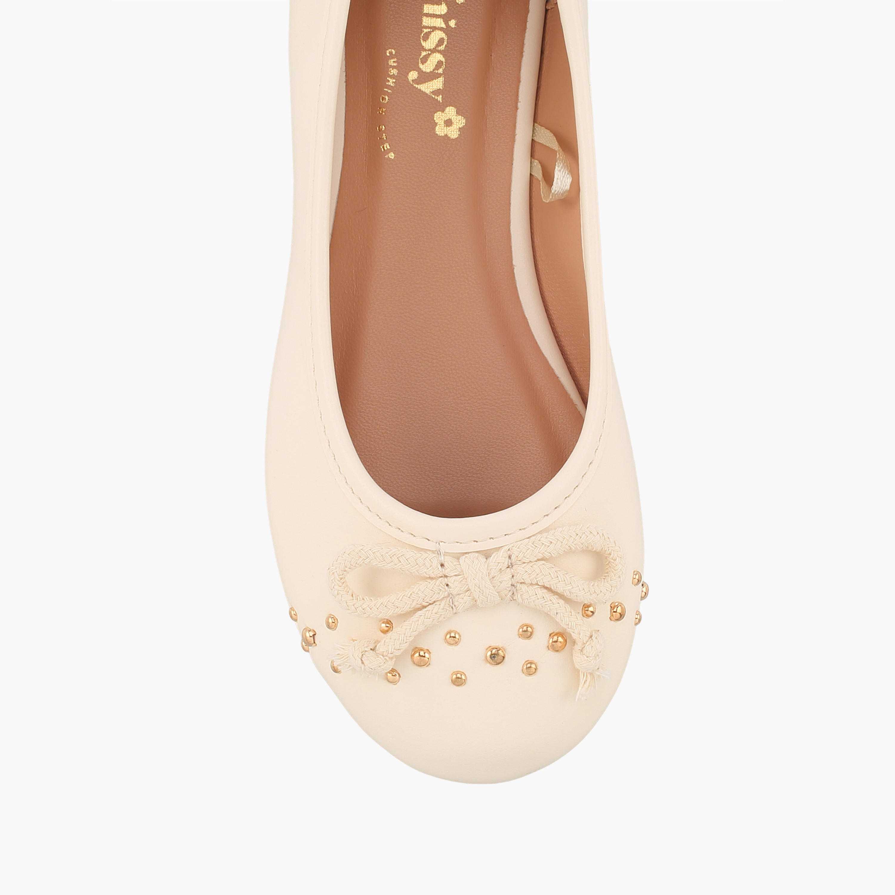 حذاء باليرينا بفيونكة وتفاصيل ترصيعات للبنات من ليتل ميسي-girls-shoes-ballerinas-image-4