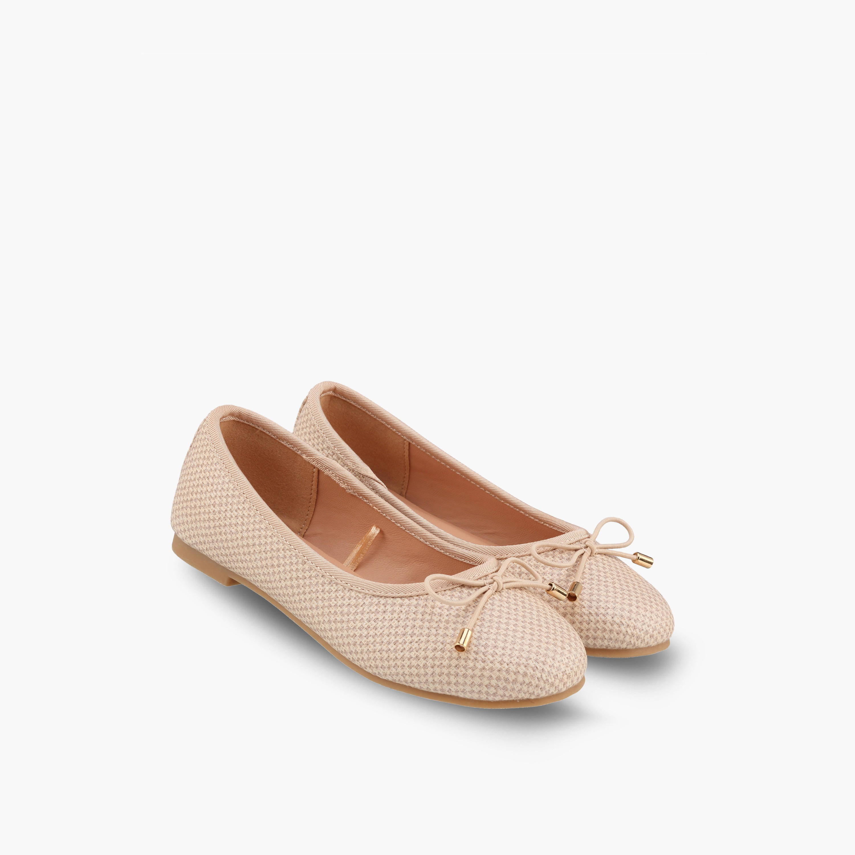 حذاء باليرينا بنقشة كاروهات وفيونكة للبنات من ليتل ميسي-girls-shoes-ballerinas-image-1