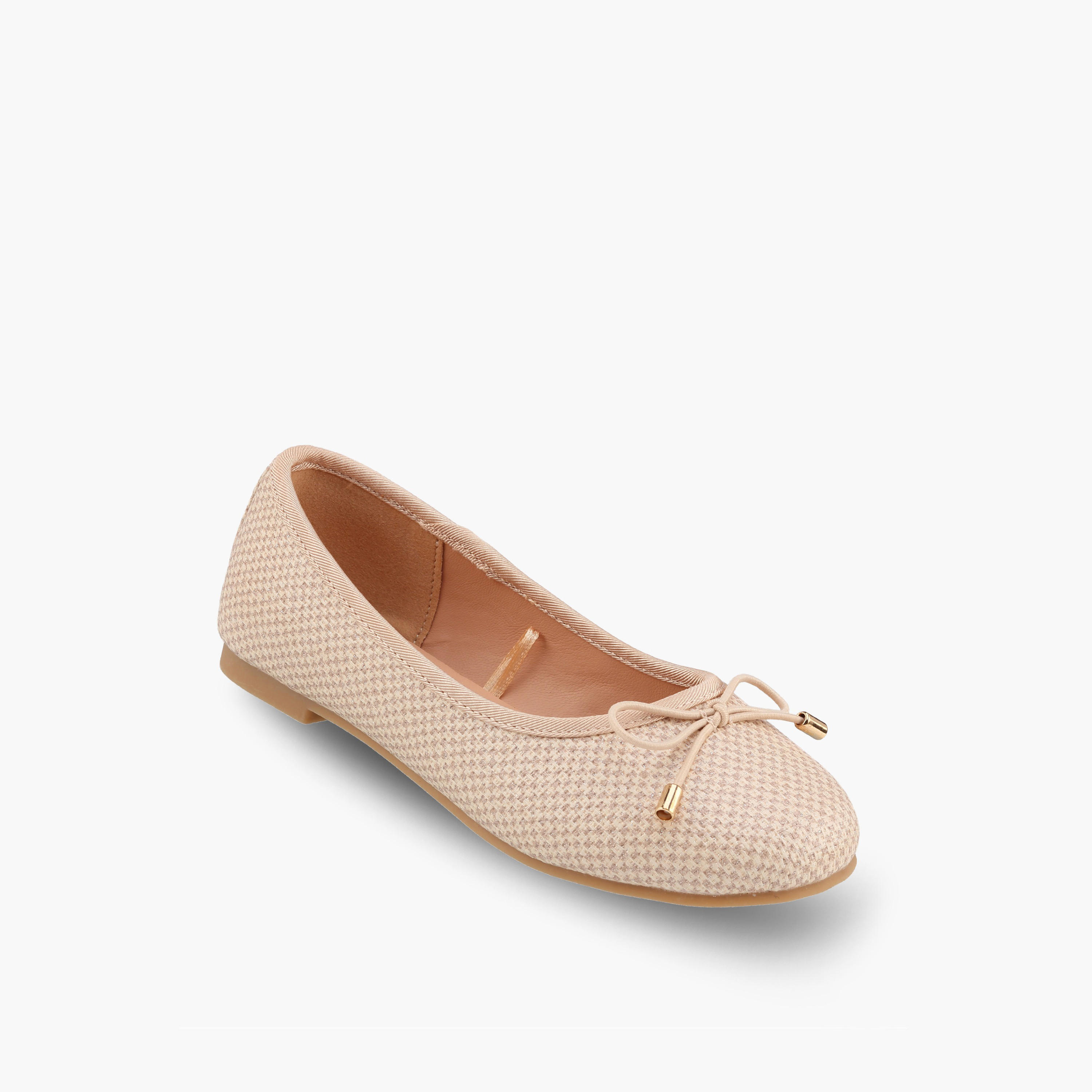 حذاء باليرينا بنقشة كاروهات وفيونكة للبنات من ليتل ميسي-girls-shoes-ballerinas-image-2